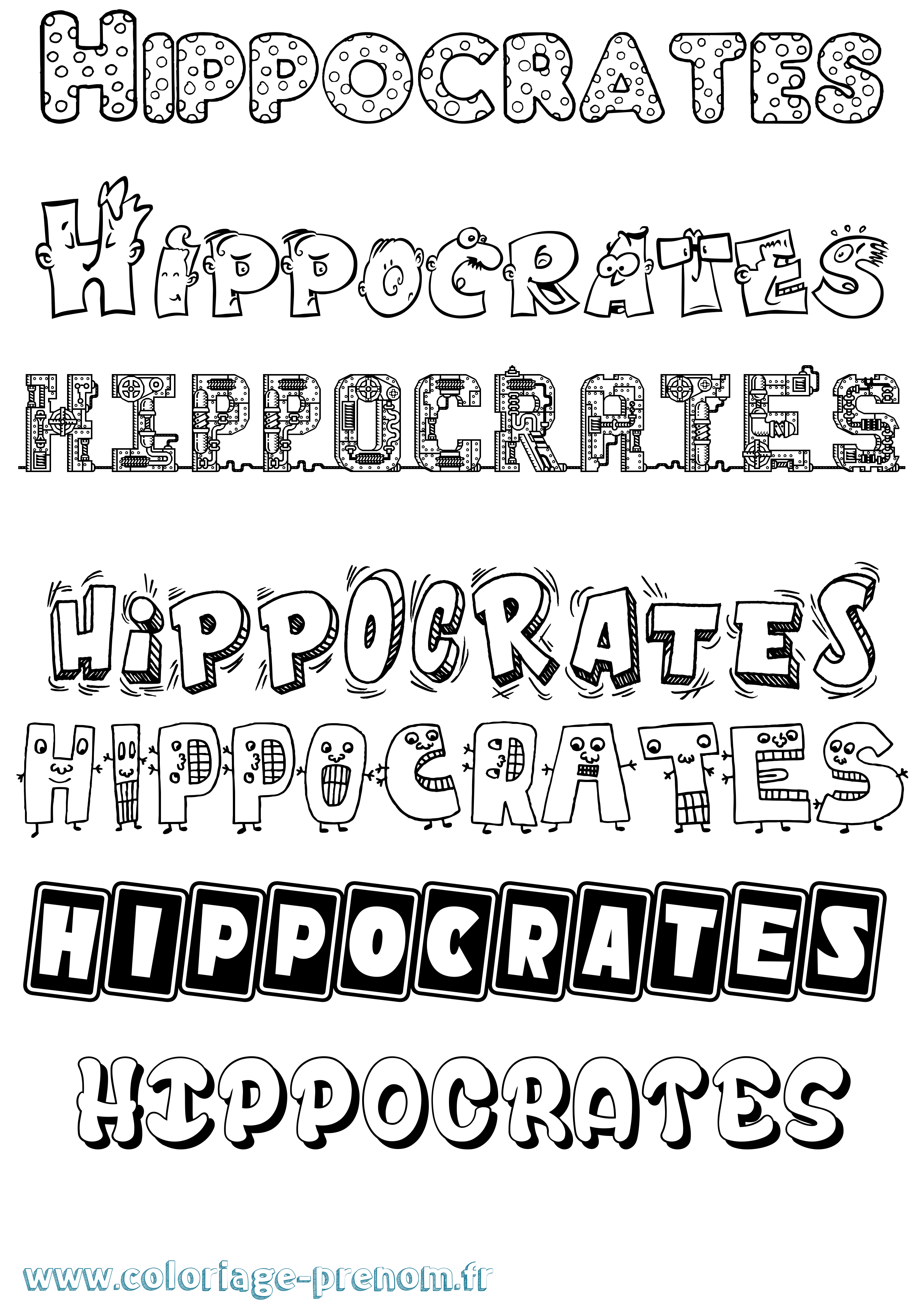 Coloriage prénom Hippocrates Fun
