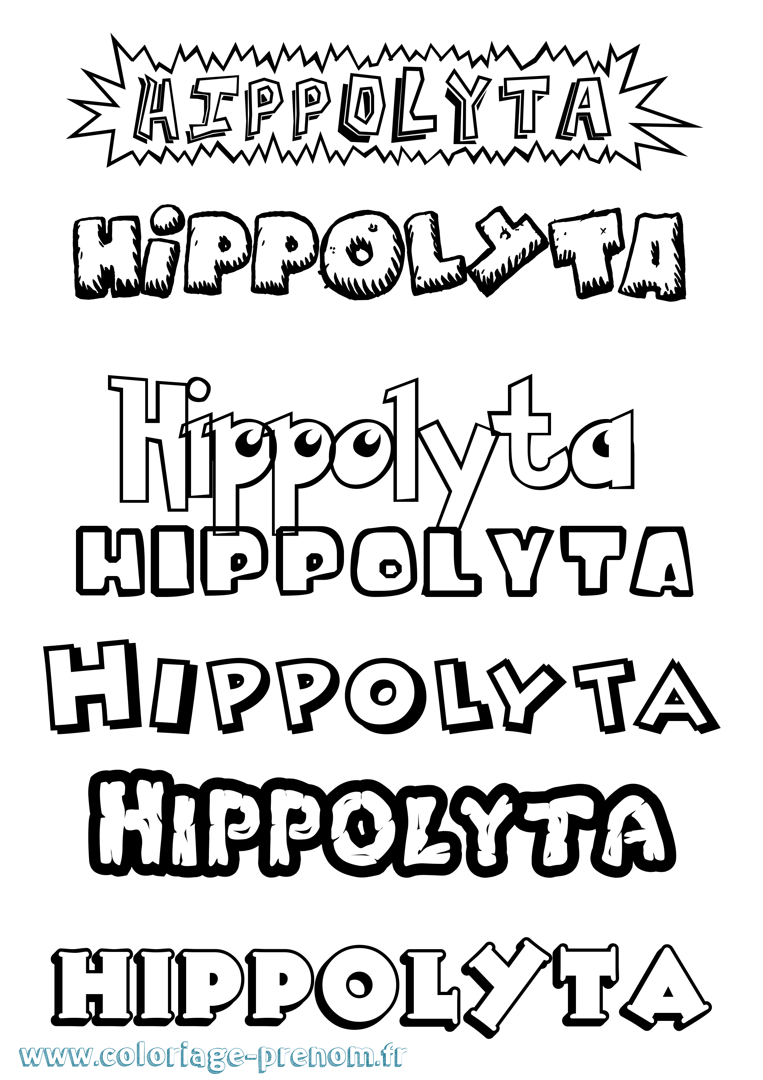 Coloriage prénom Hippolyta Dessin Animé