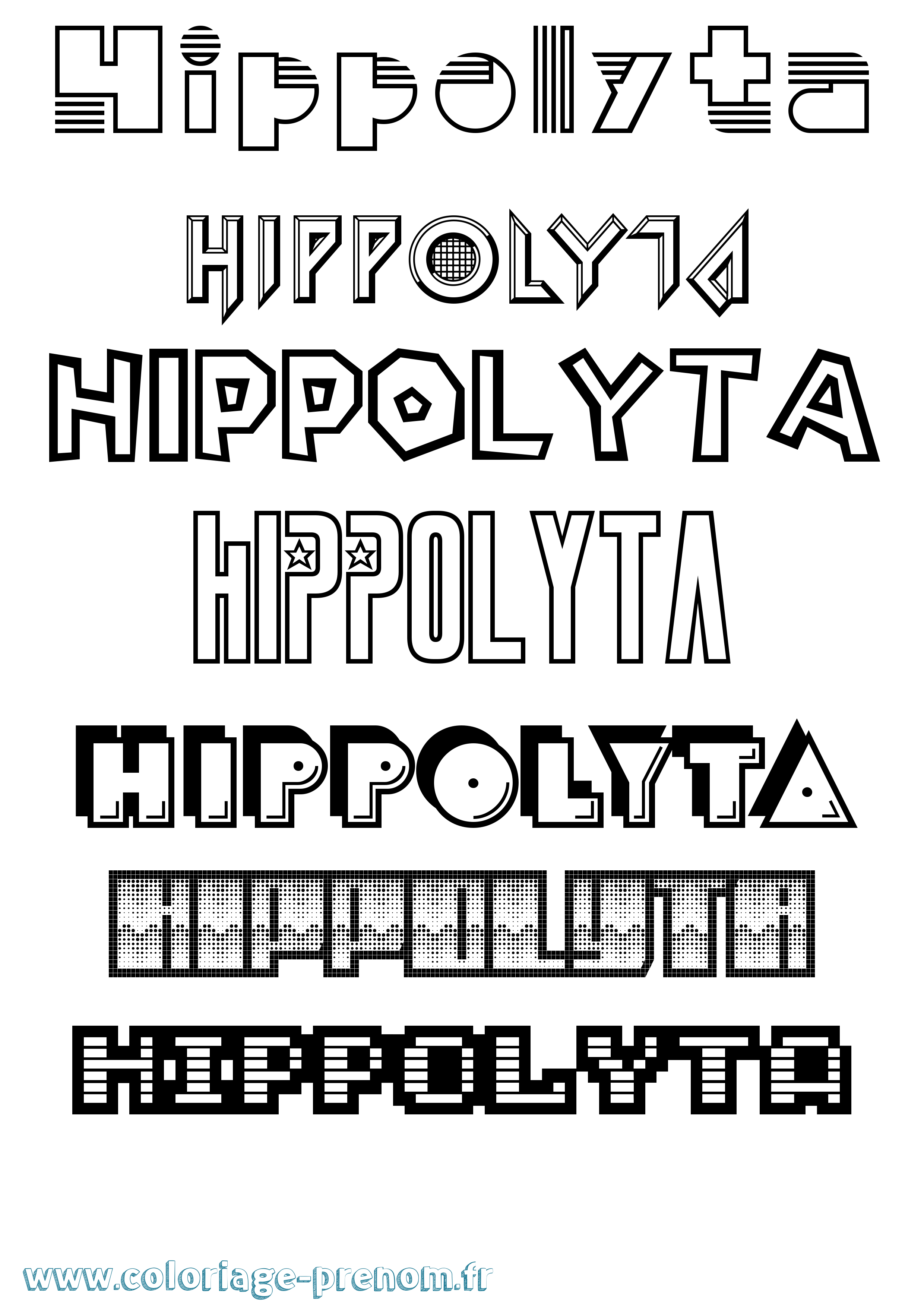 Coloriage prénom Hippolyta Jeux Vidéos
