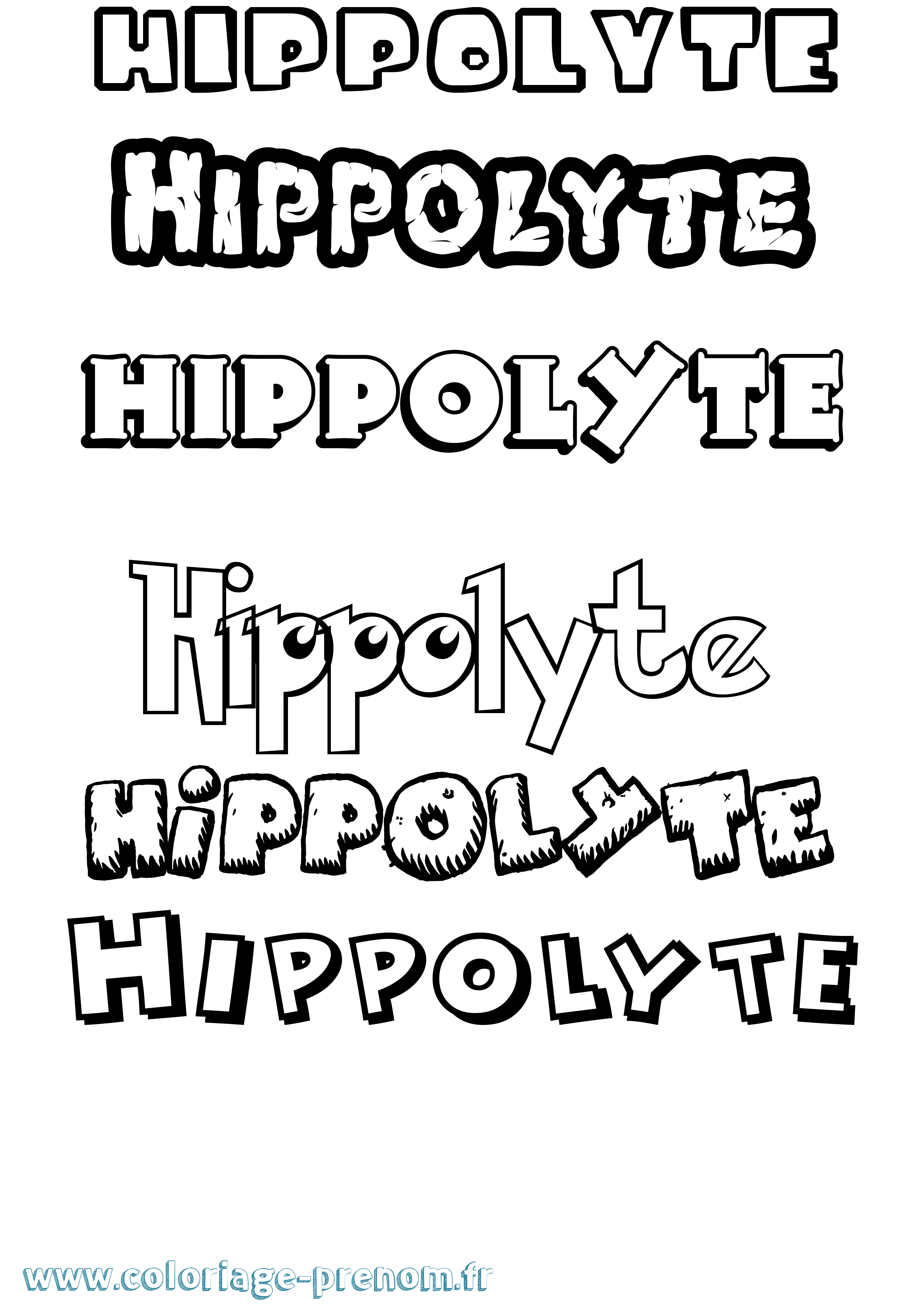 Coloriage Hippolyte Dessin Animé Coloriage prénom Hippolyte Dessin Animé