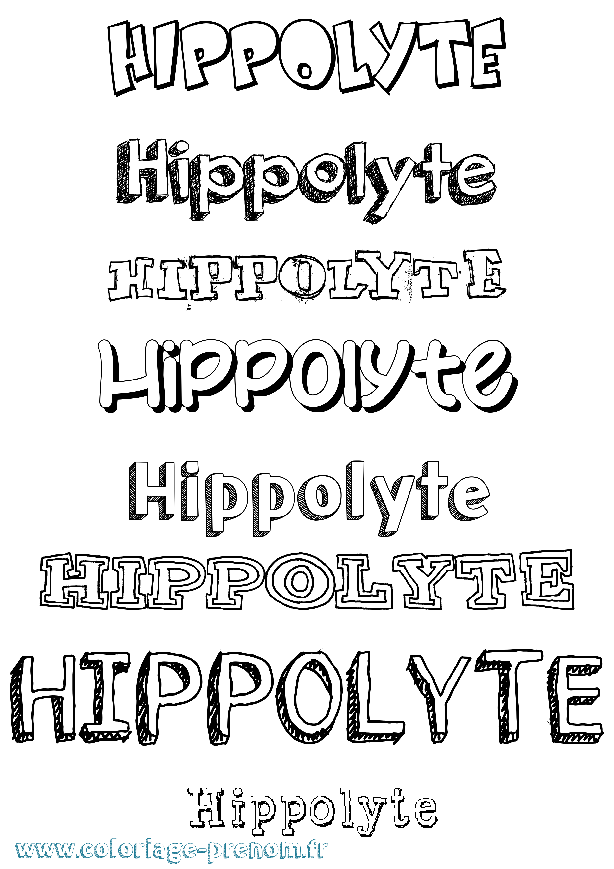 Coloriage Hippolyte Dessiné Coloriage prénom Hippolyte Dessiné