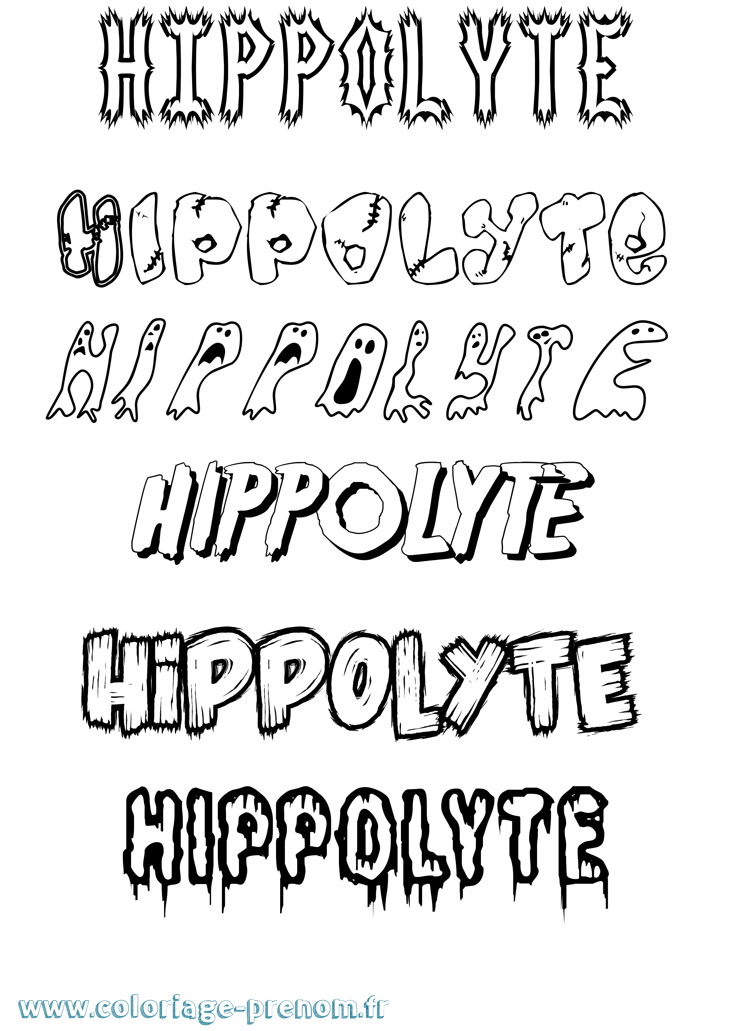Coloriage Hippolyte Frisson Coloriage prénom Hippolyte Frisson