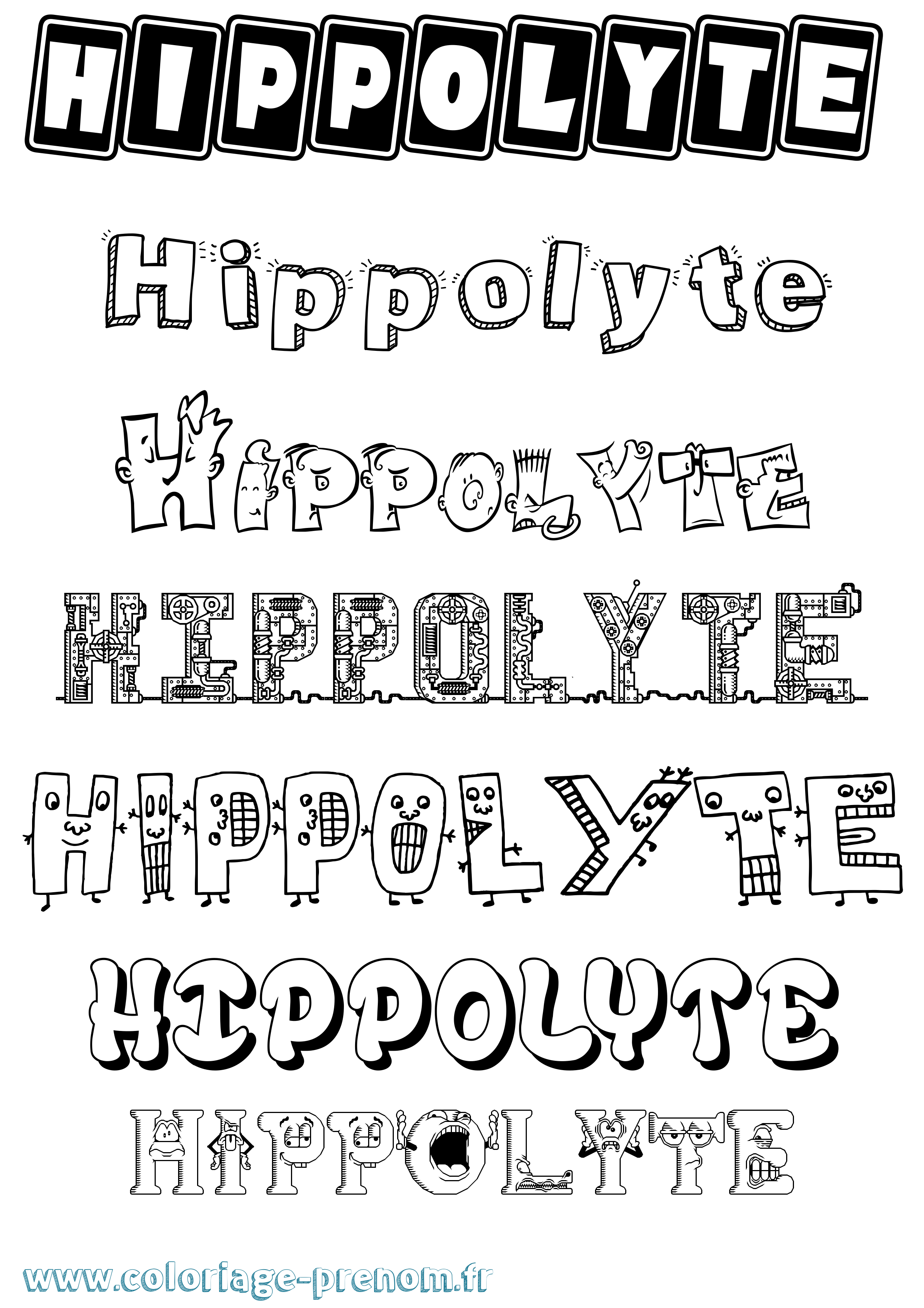 Coloriage Hippolyte Fun Coloriage prénom Hippolyte Fun