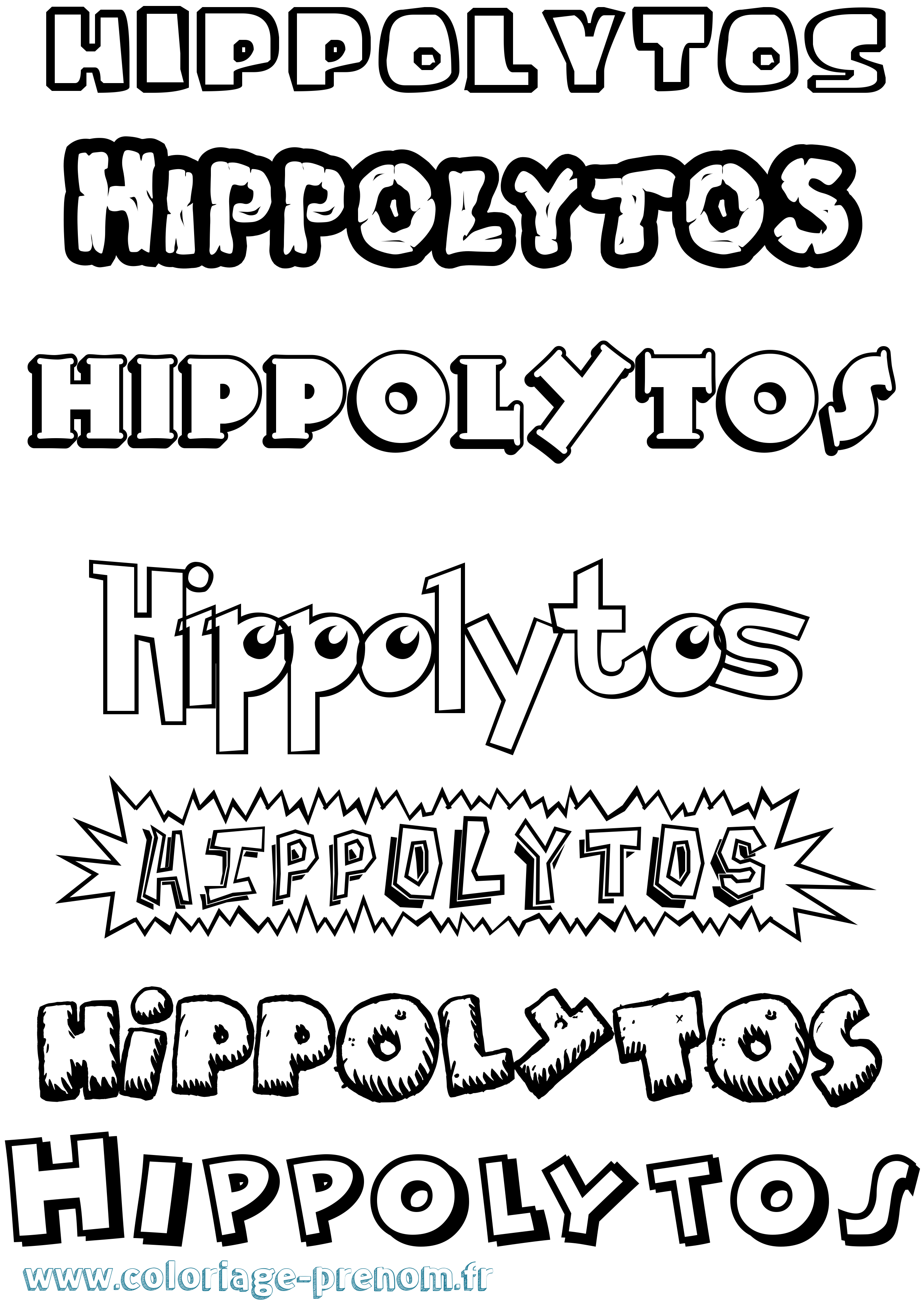 Coloriage Hippolytos Dessin Animé Coloriage prénom Hippolytos Dessin Animé