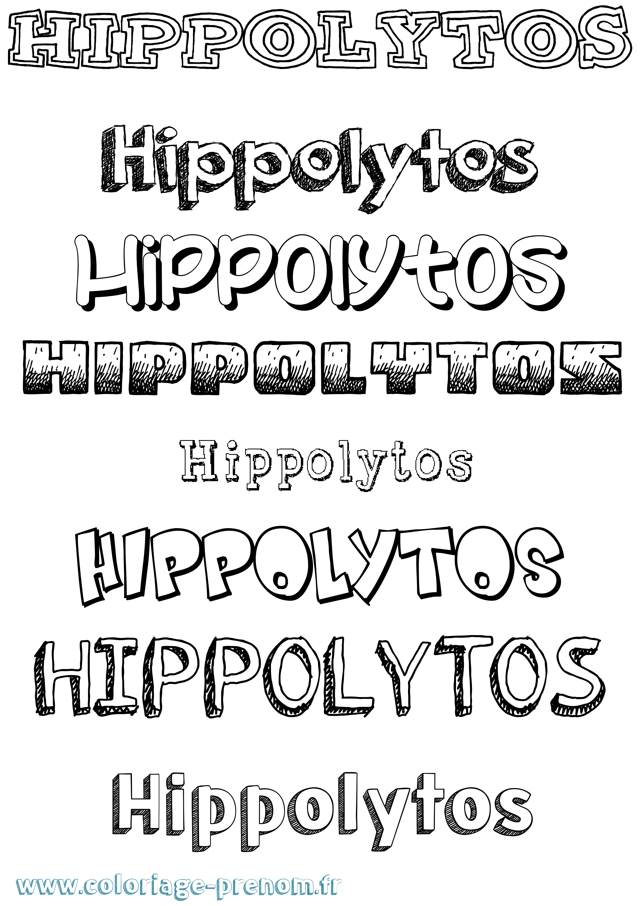 Coloriage Hippolytos Dessiné Coloriage prénom Hippolytos Dessiné