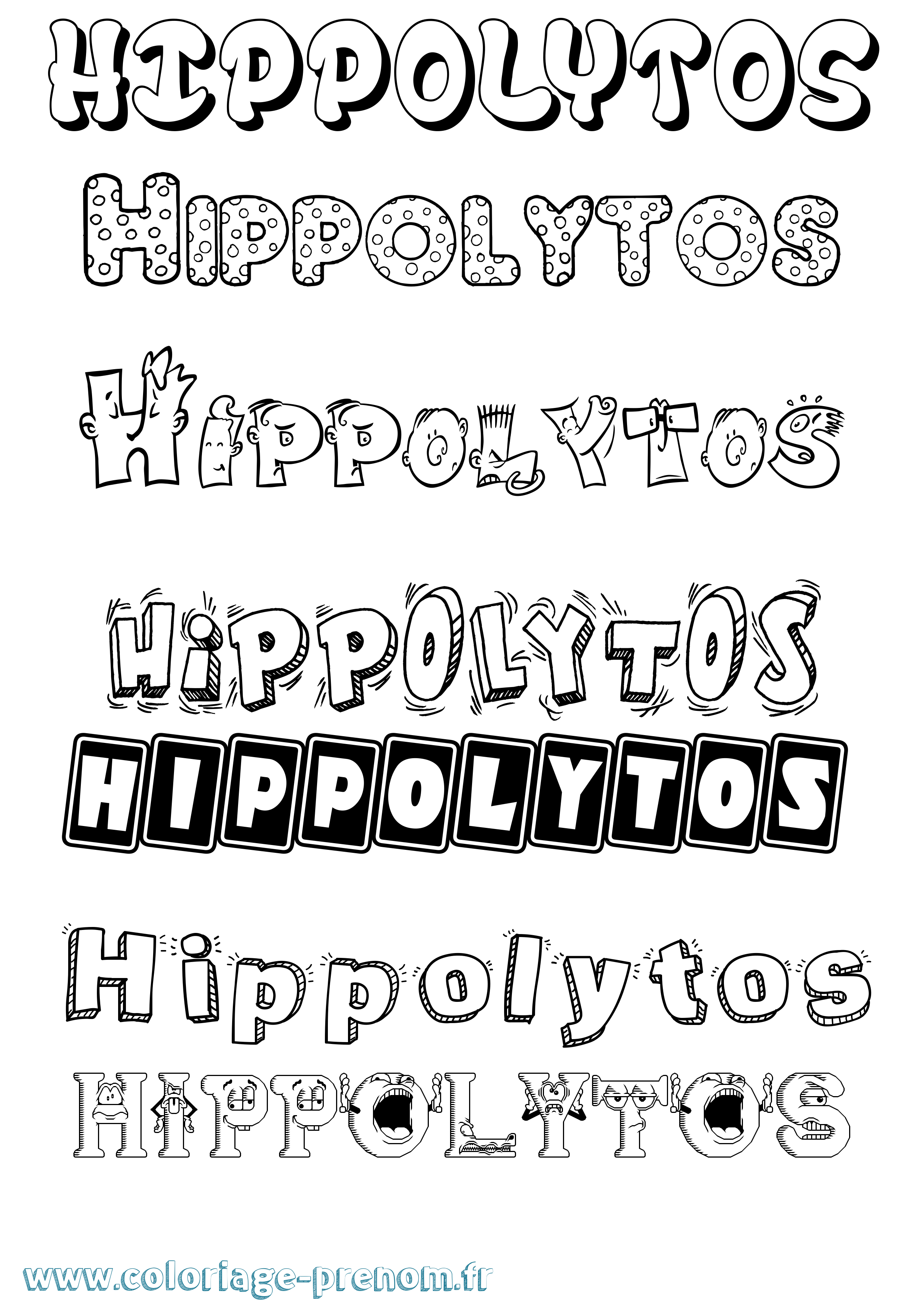 Coloriage prénom Hippolytos Fun