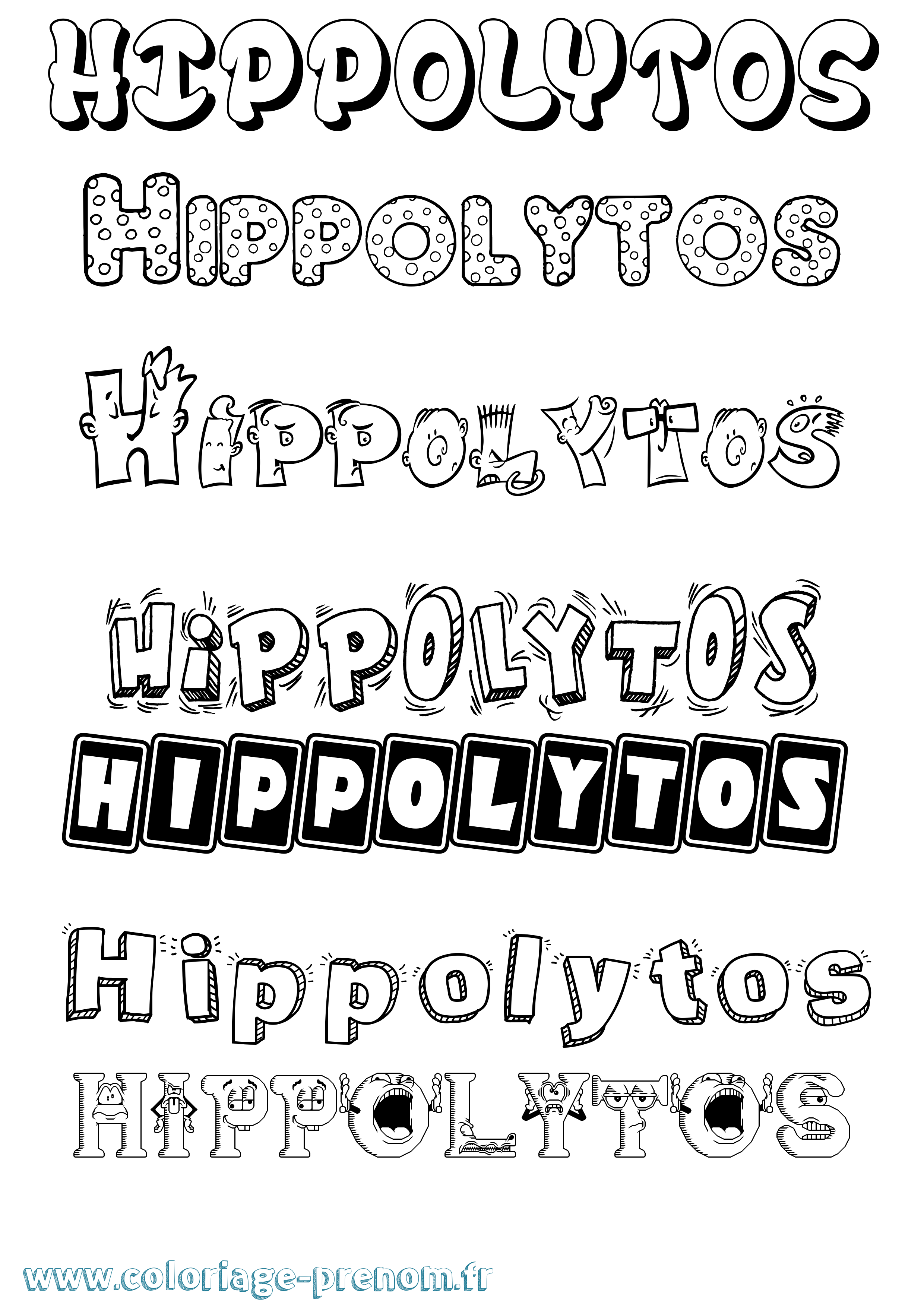 Coloriage Hippolytos Fun Coloriage prénom Hippolytos Fun