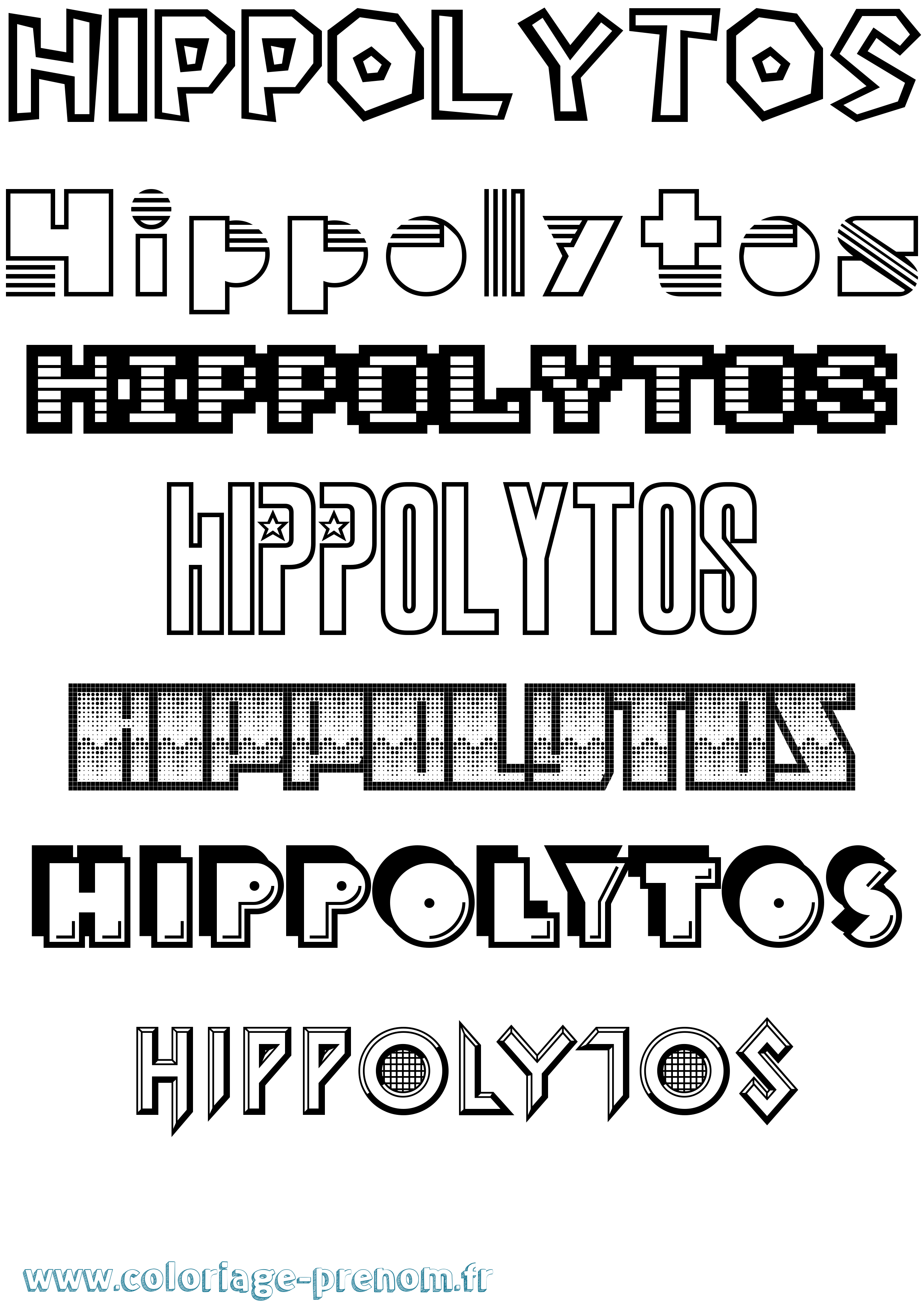 Coloriage prénom Hippolytos Jeux Vidéos