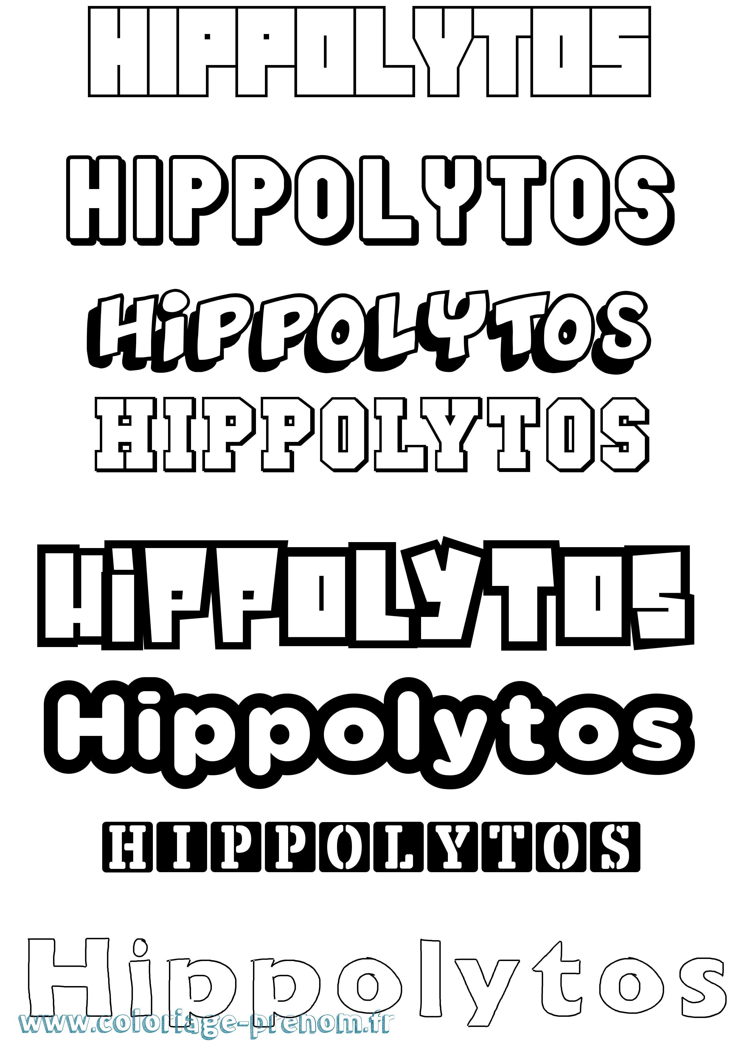 Coloriage prénom Hippolytos Simple