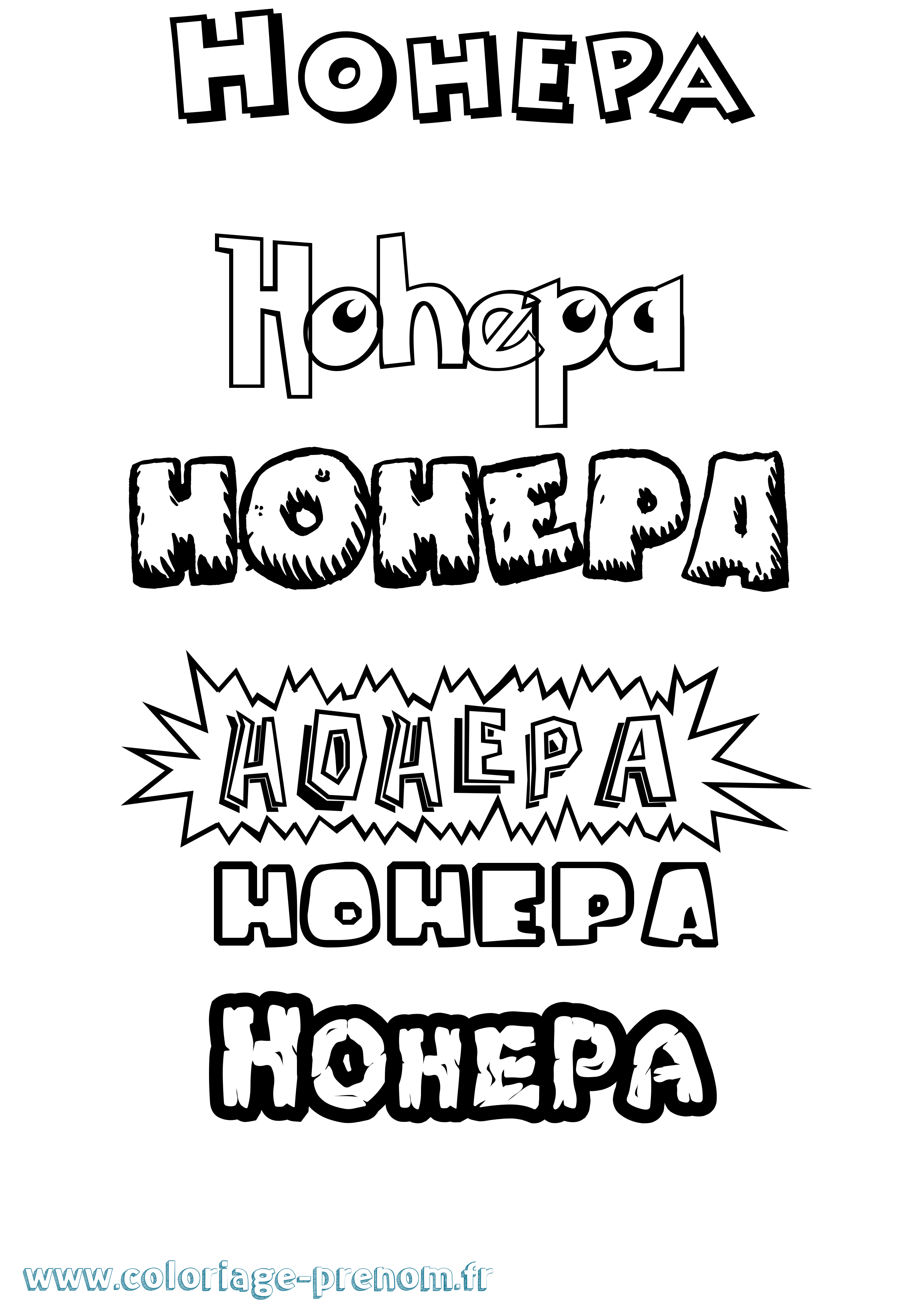 Coloriage prénom Hohepa Dessin Animé