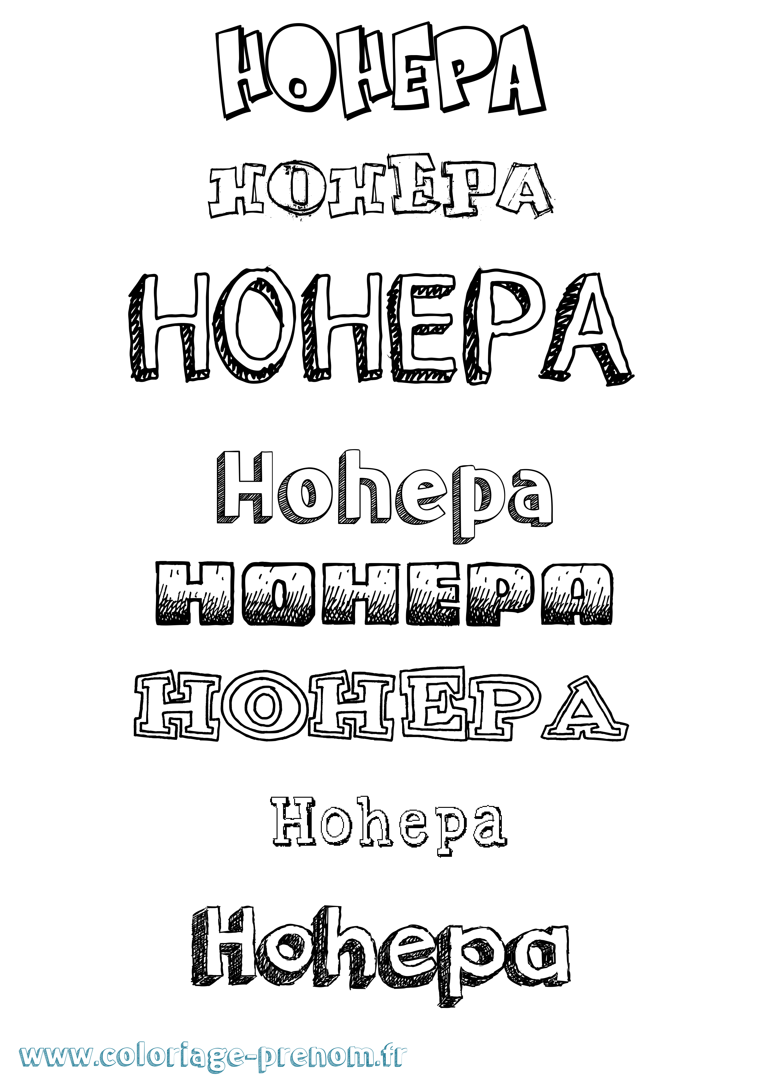 Coloriage prénom Hohepa Dessiné