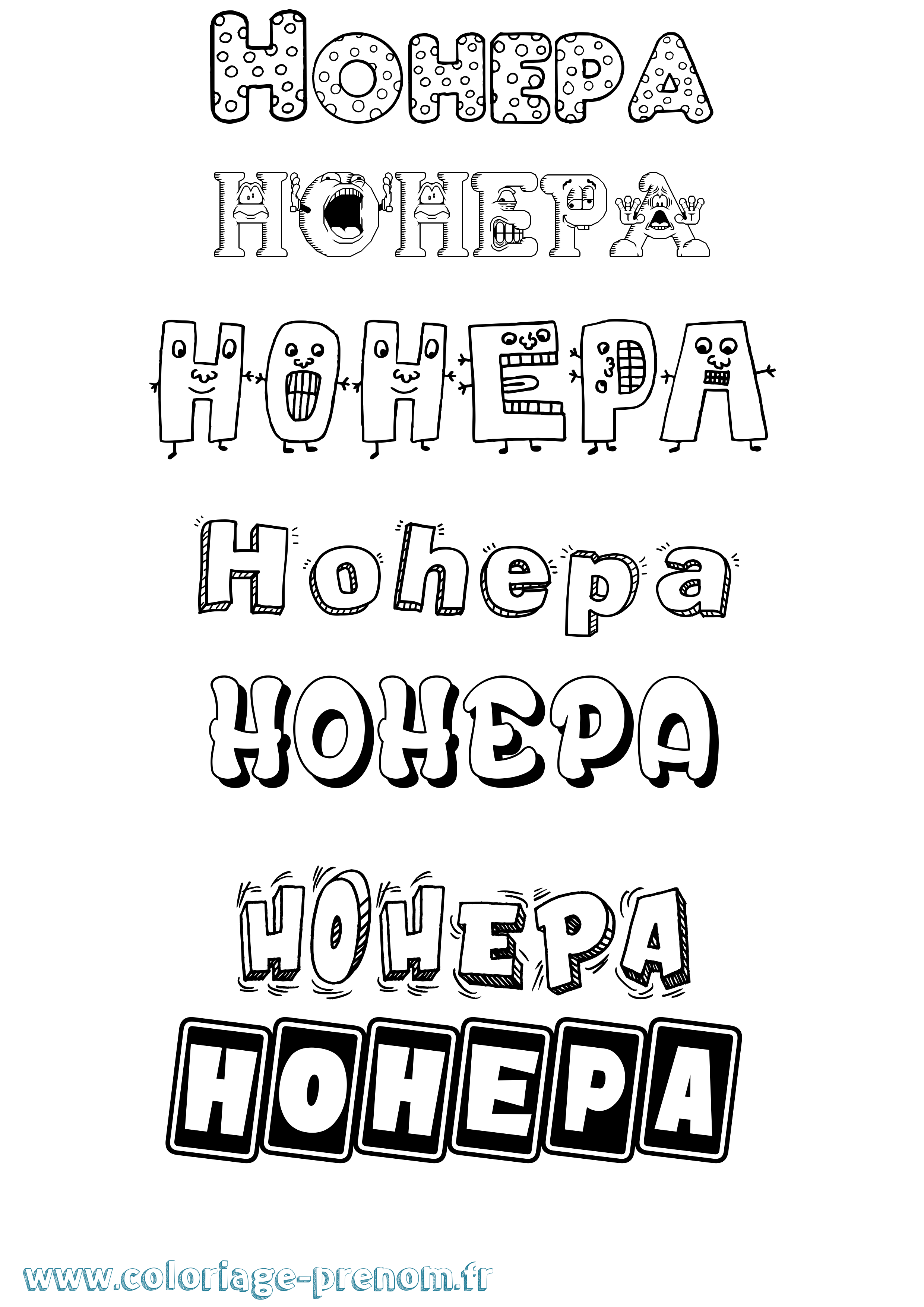 Coloriage prénom Hohepa Fun