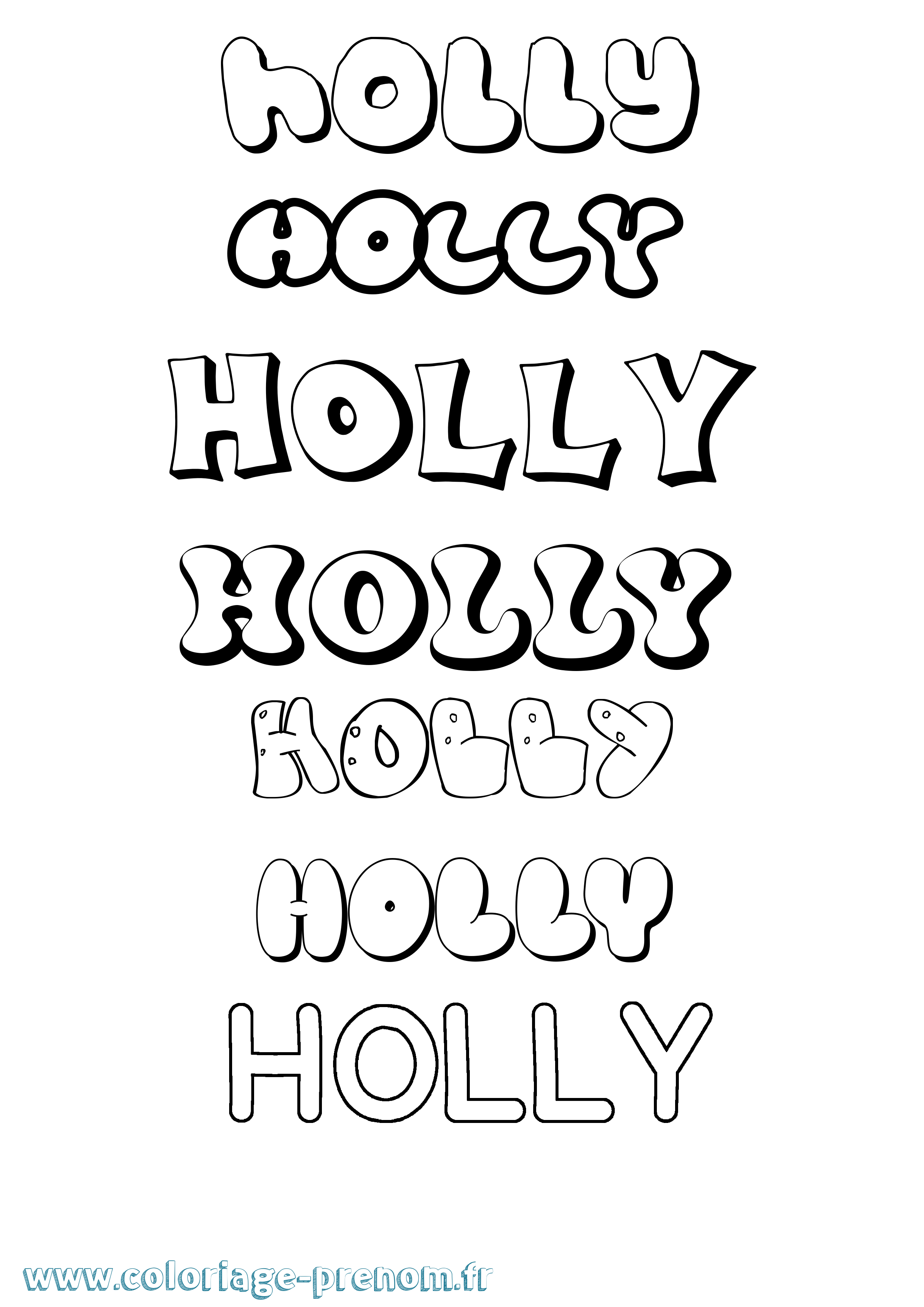 Coloriage Holly Bubble Coloriage prénom Holly Bubble