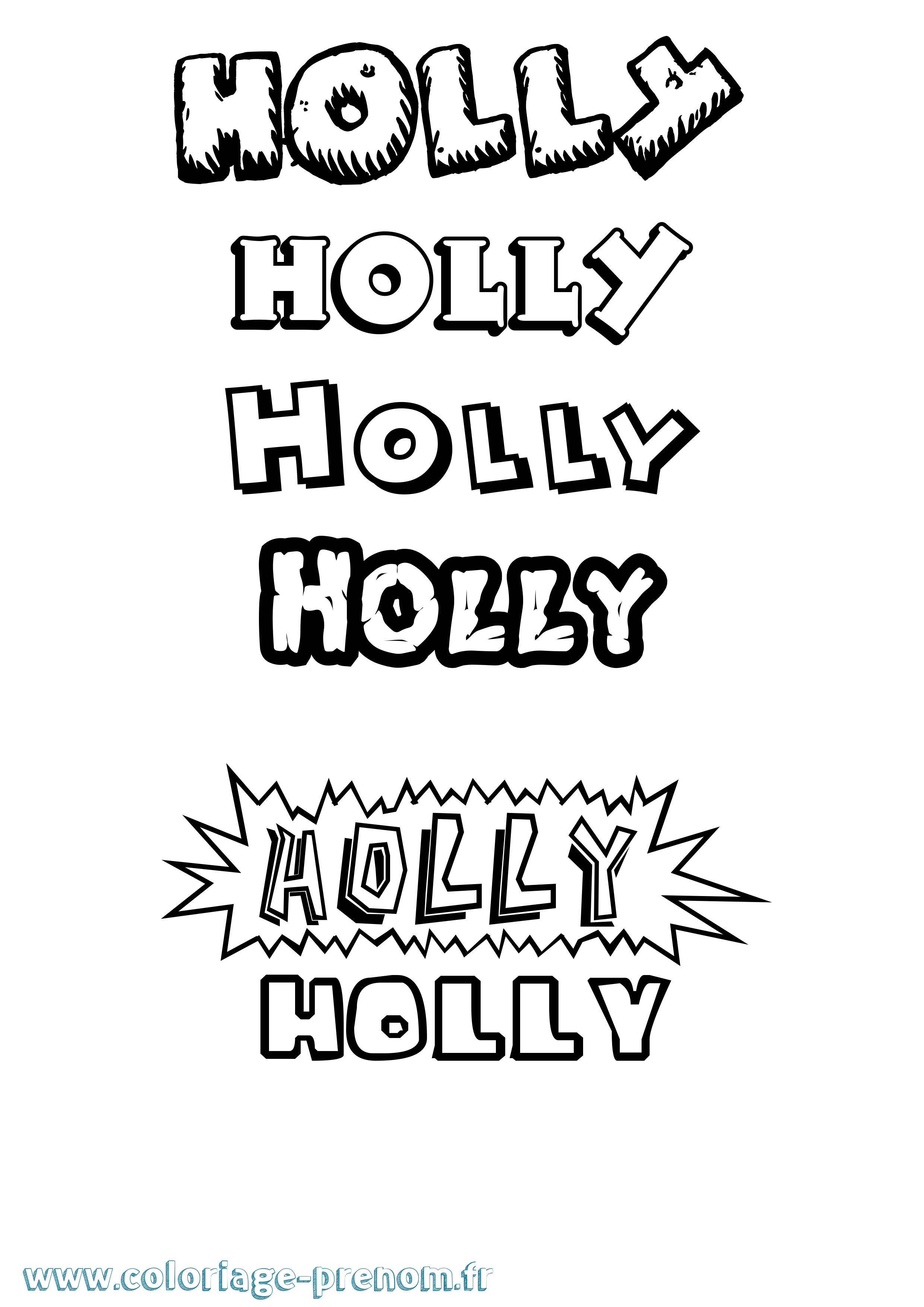 Coloriage Holly Dessin Animé Coloriage prénom Holly Dessin Animé