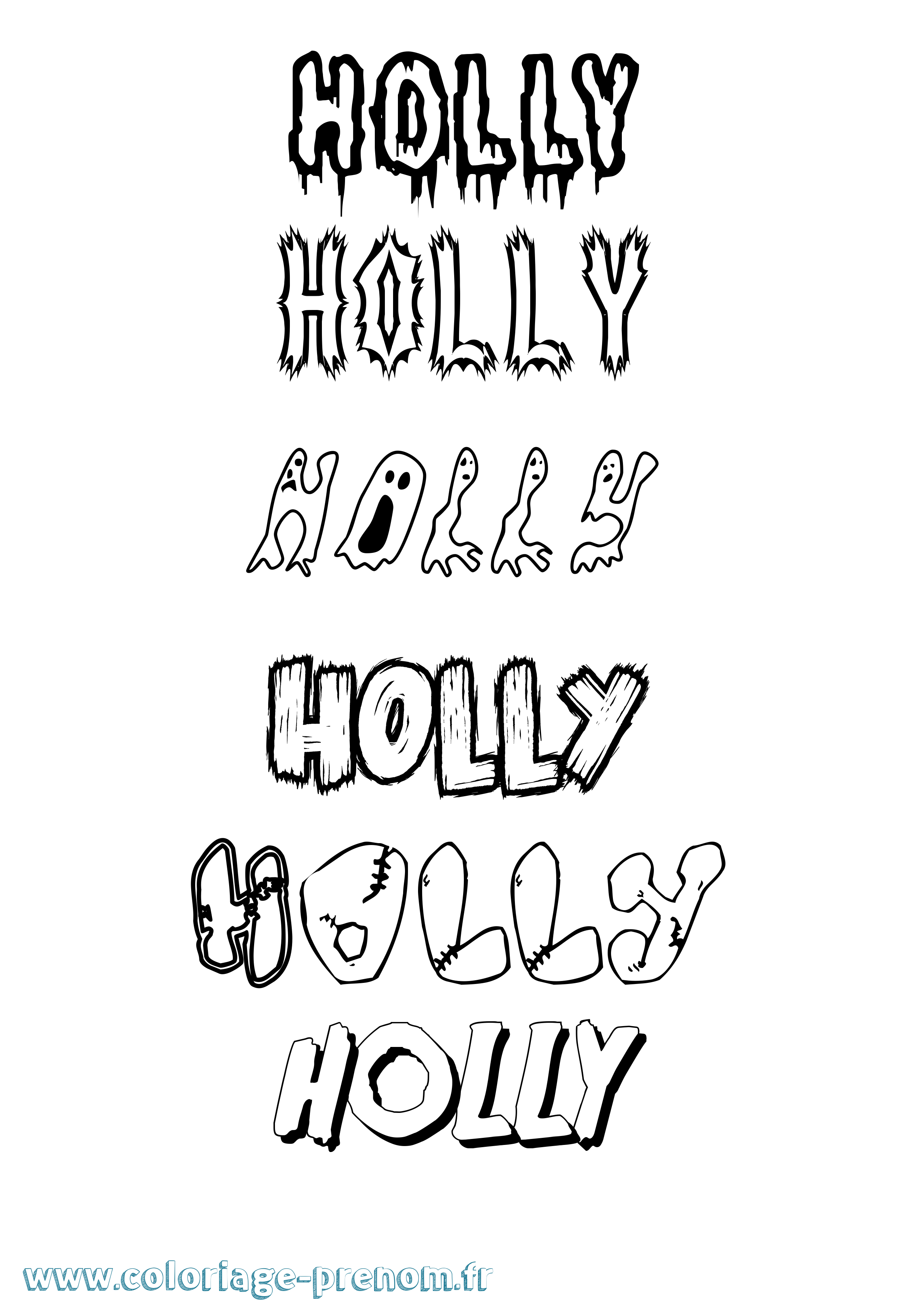 Coloriage Holly Frisson Coloriage prénom Holly Frisson