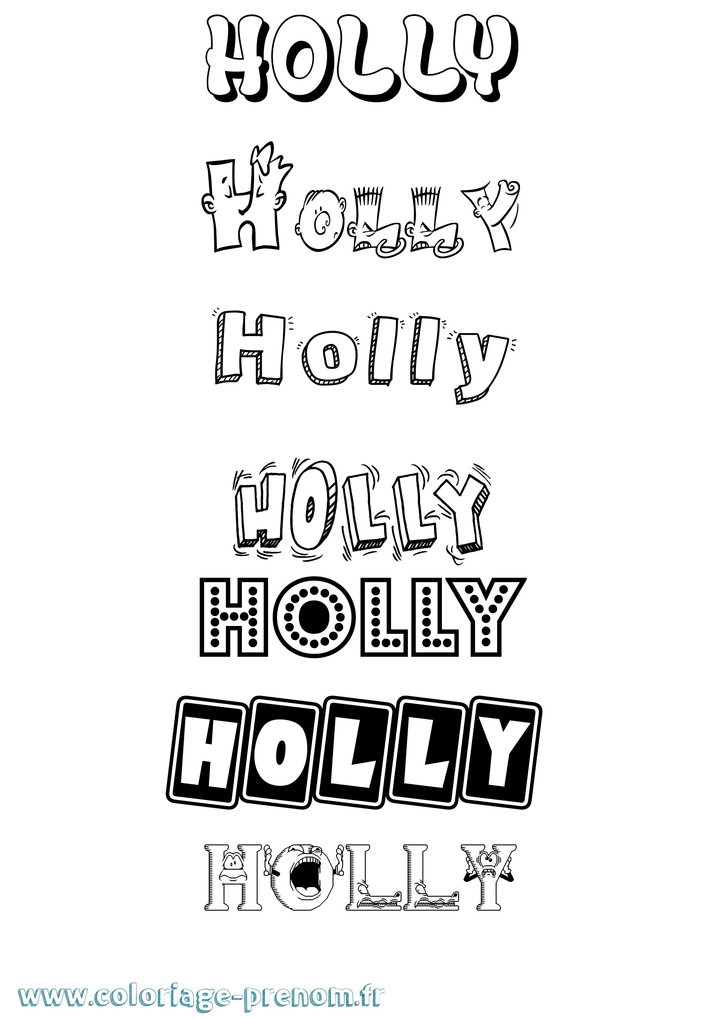 Coloriage Holly Fun Coloriage prénom Holly Fun