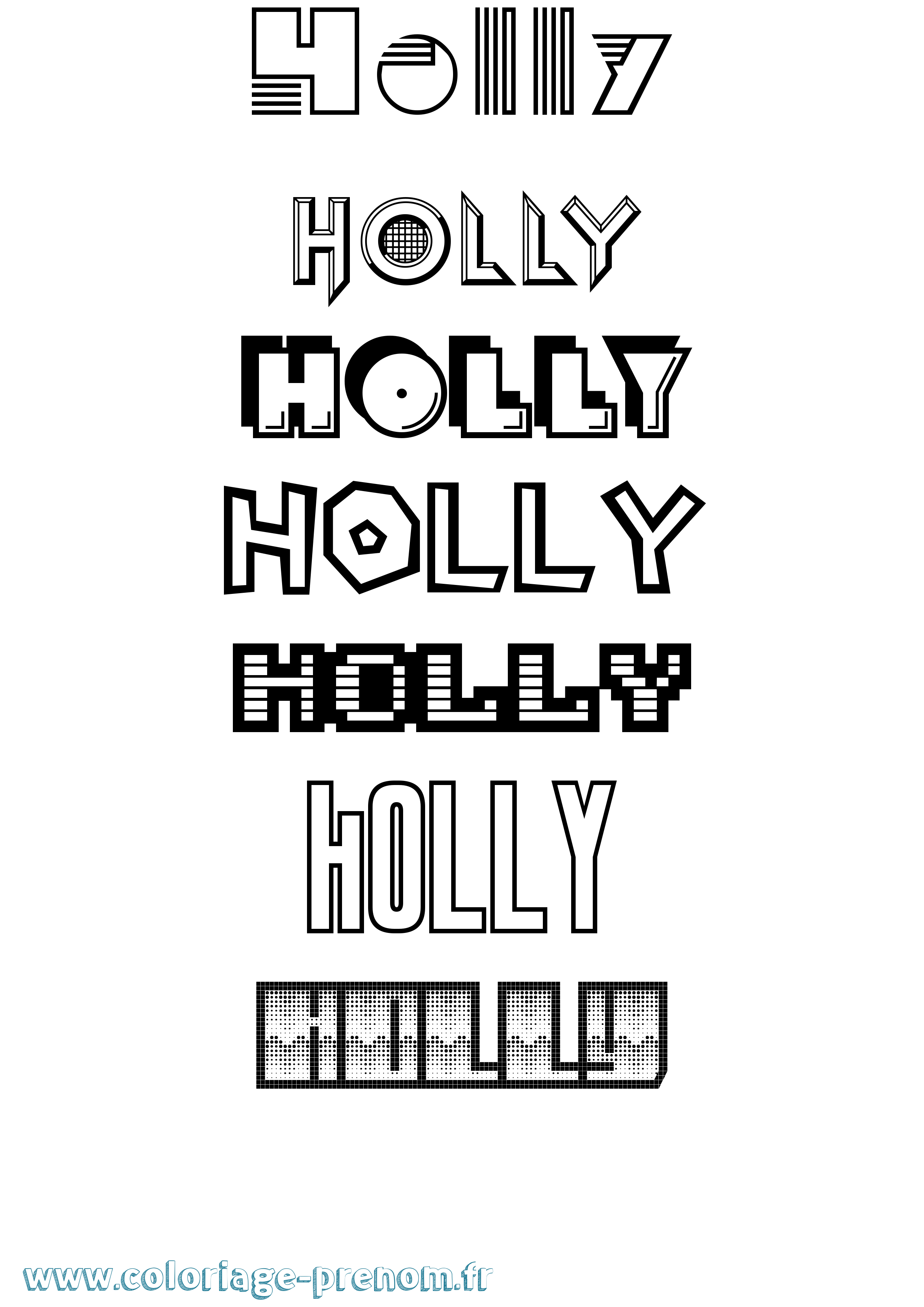 Coloriage Holly Jeux Vidéos Coloriage prénom Holly Jeux Vidéos