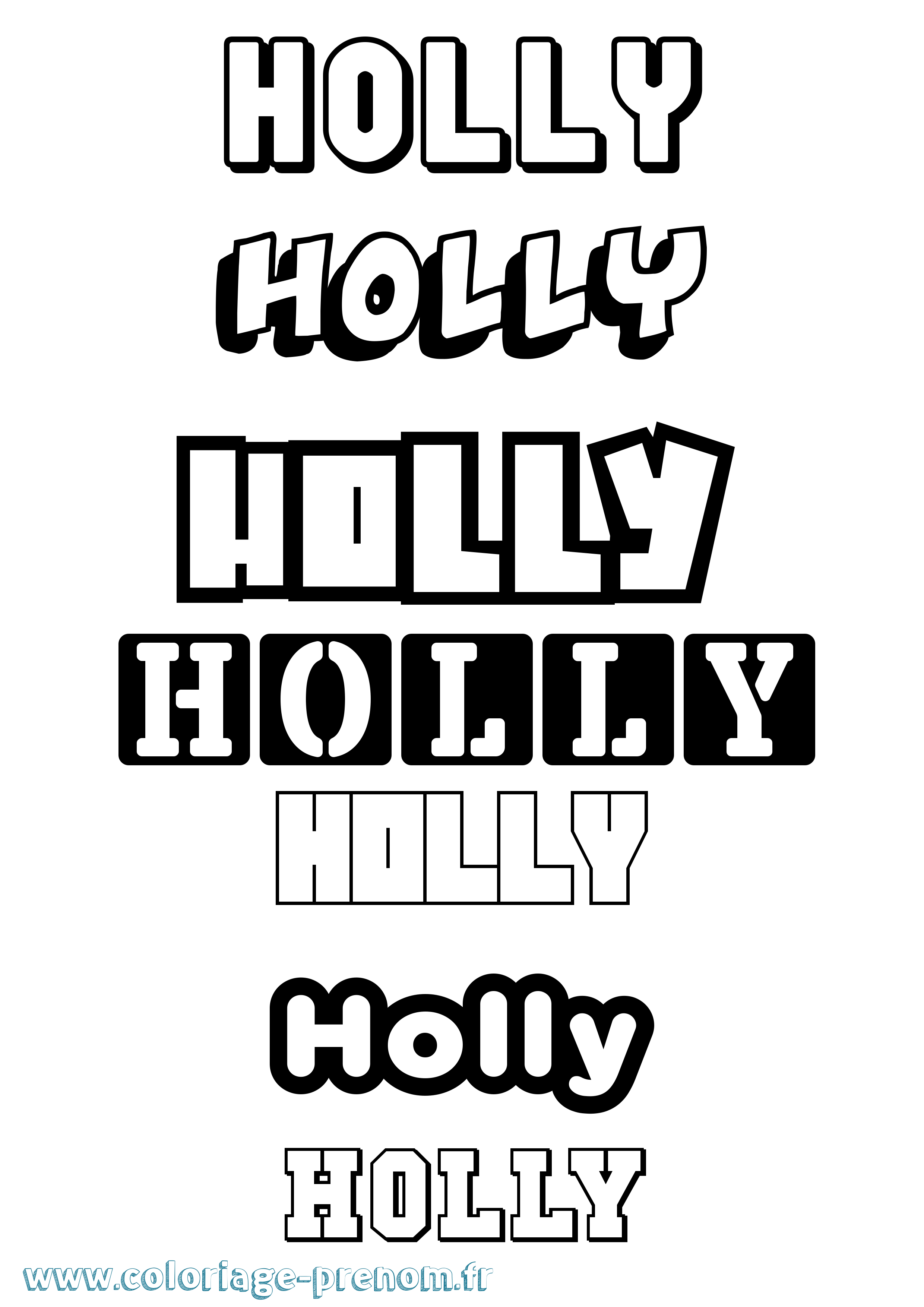 Coloriage Holly Simple Coloriage prénom Holly Simple