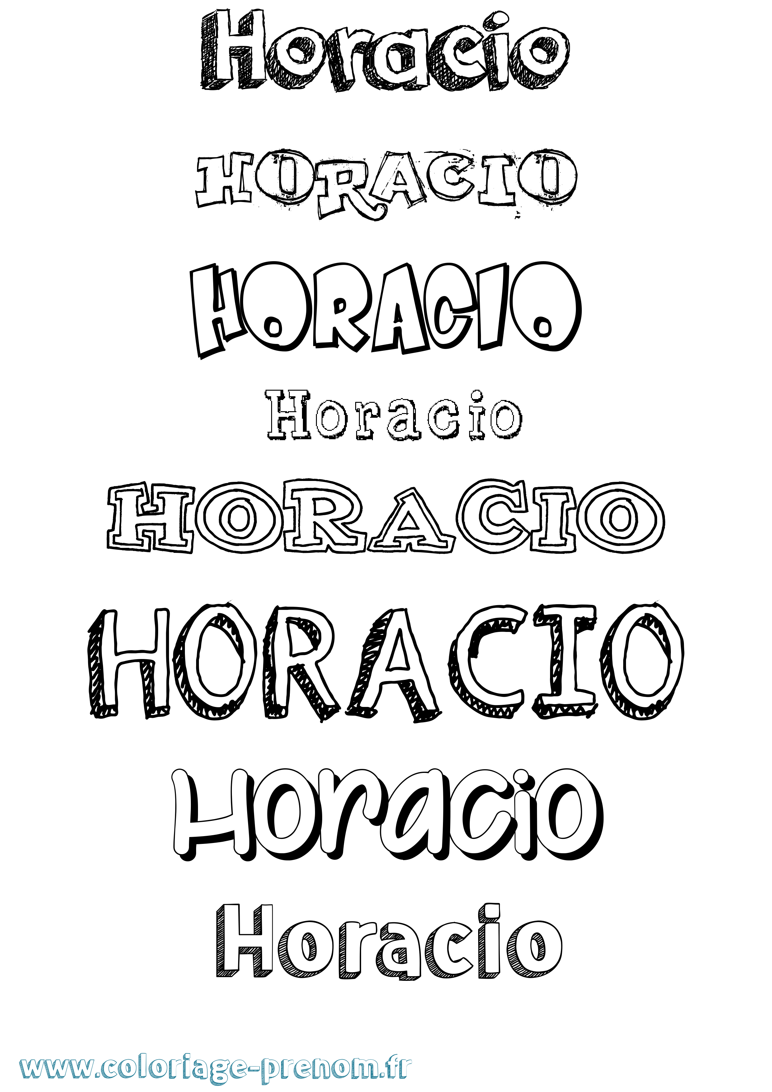 Coloriage prénom Horacio Dessiné