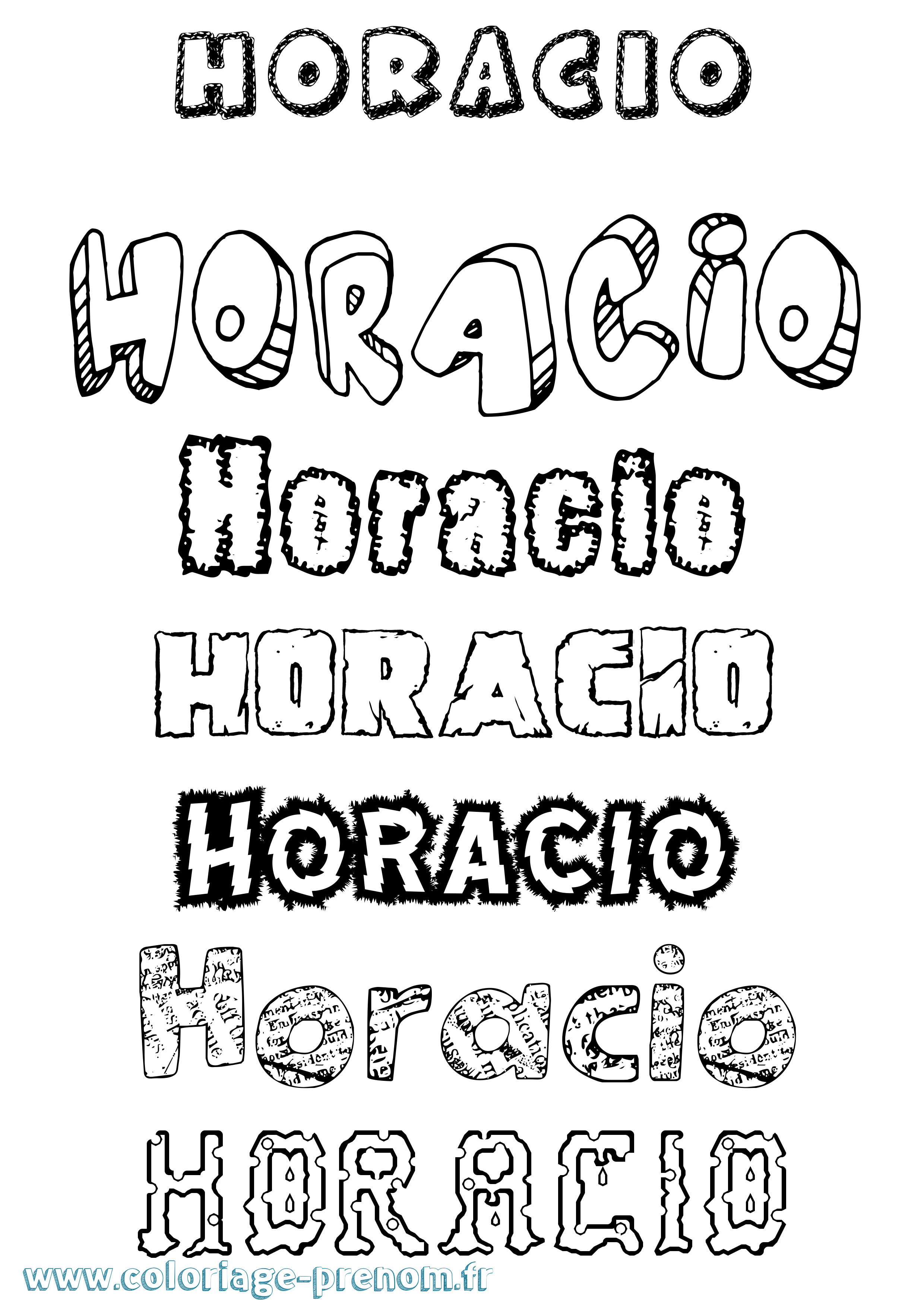 Coloriage prénom Horacio Destructuré