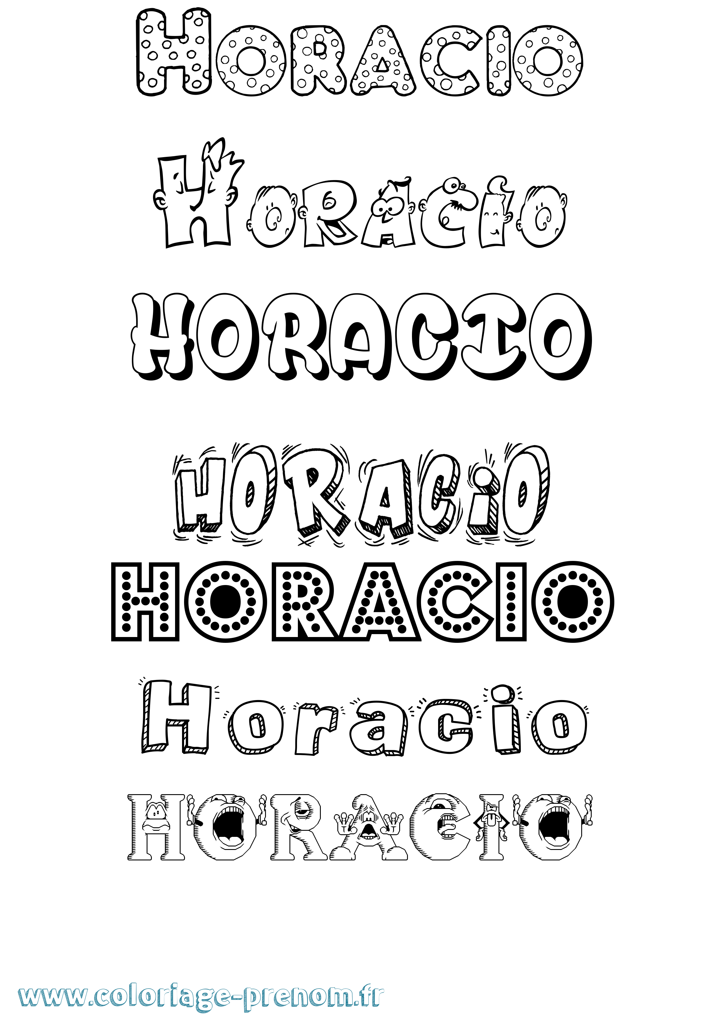 Coloriage prénom Horacio Fun