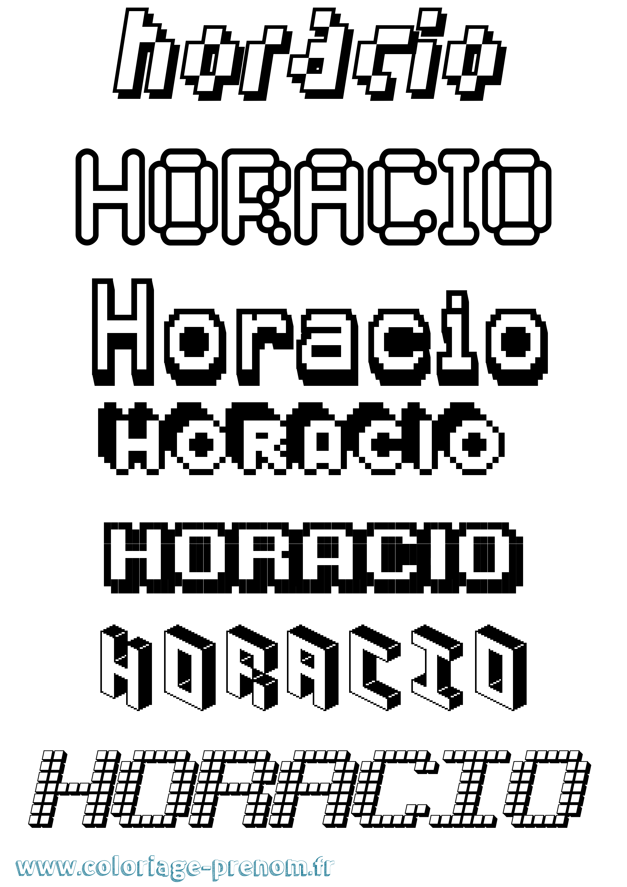 Coloriage prénom Horacio Pixel