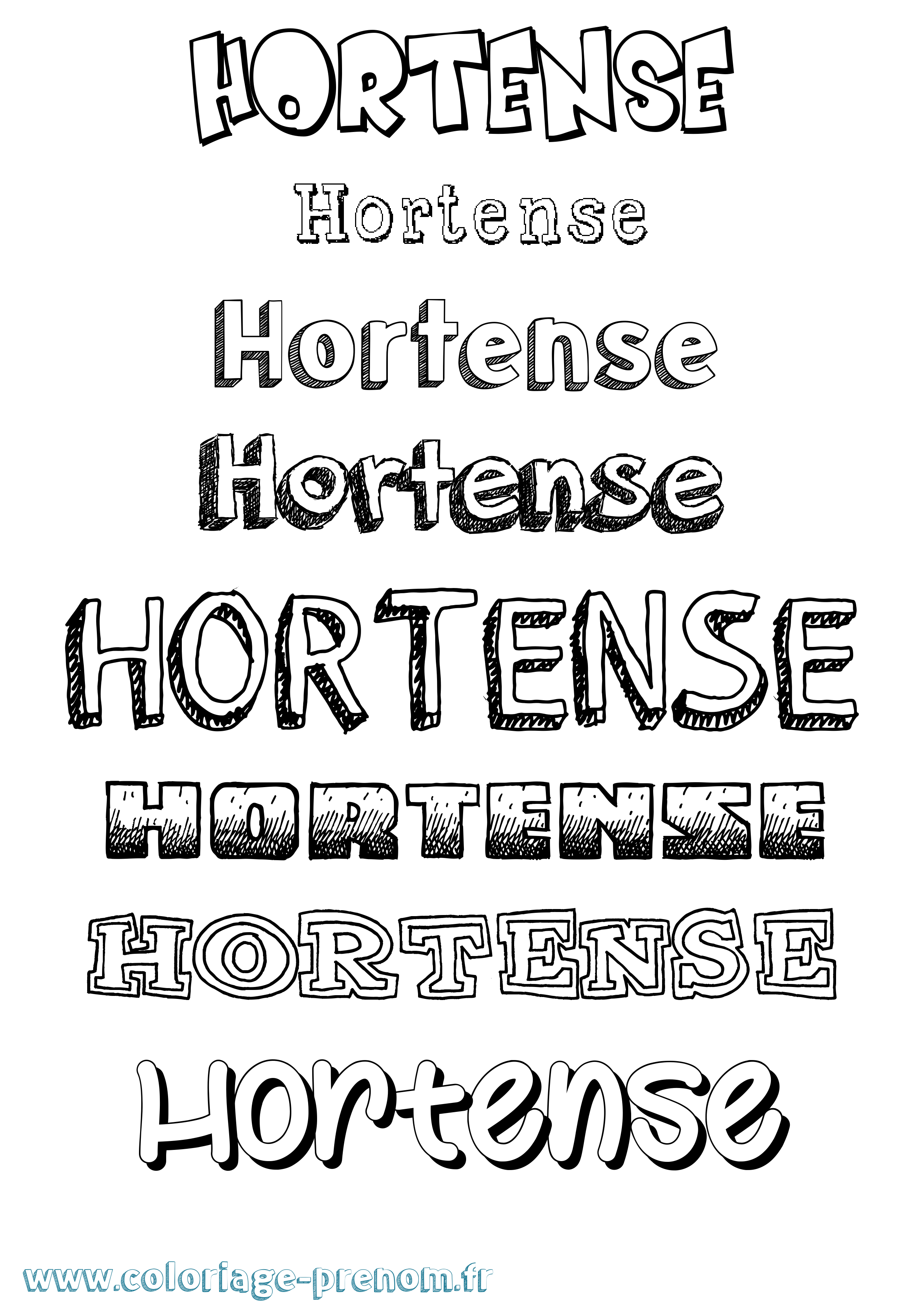 Coloriage Hortense Coloriage prénom Hortense