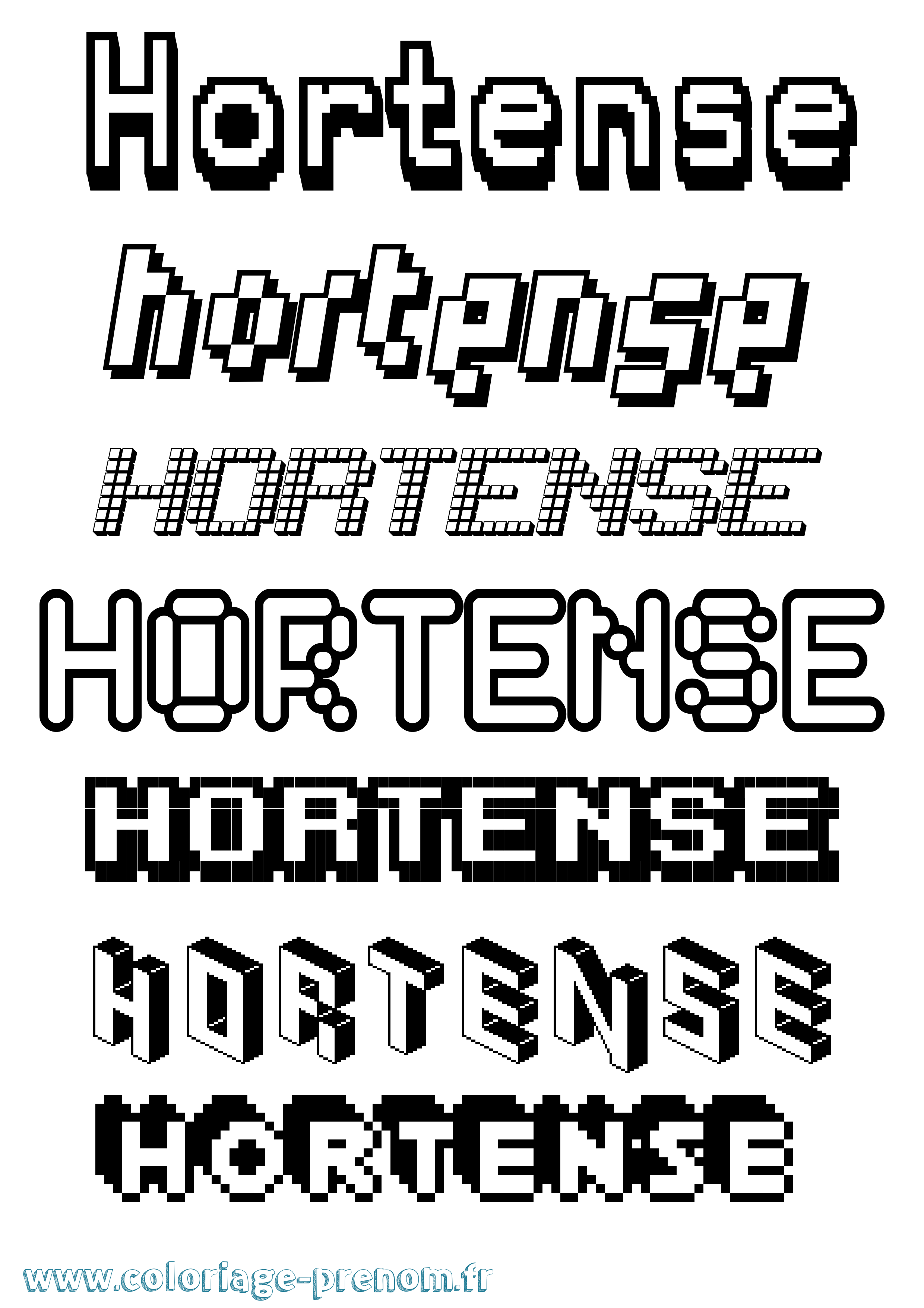 Coloriage Hortense Coloriage prénom Hortense