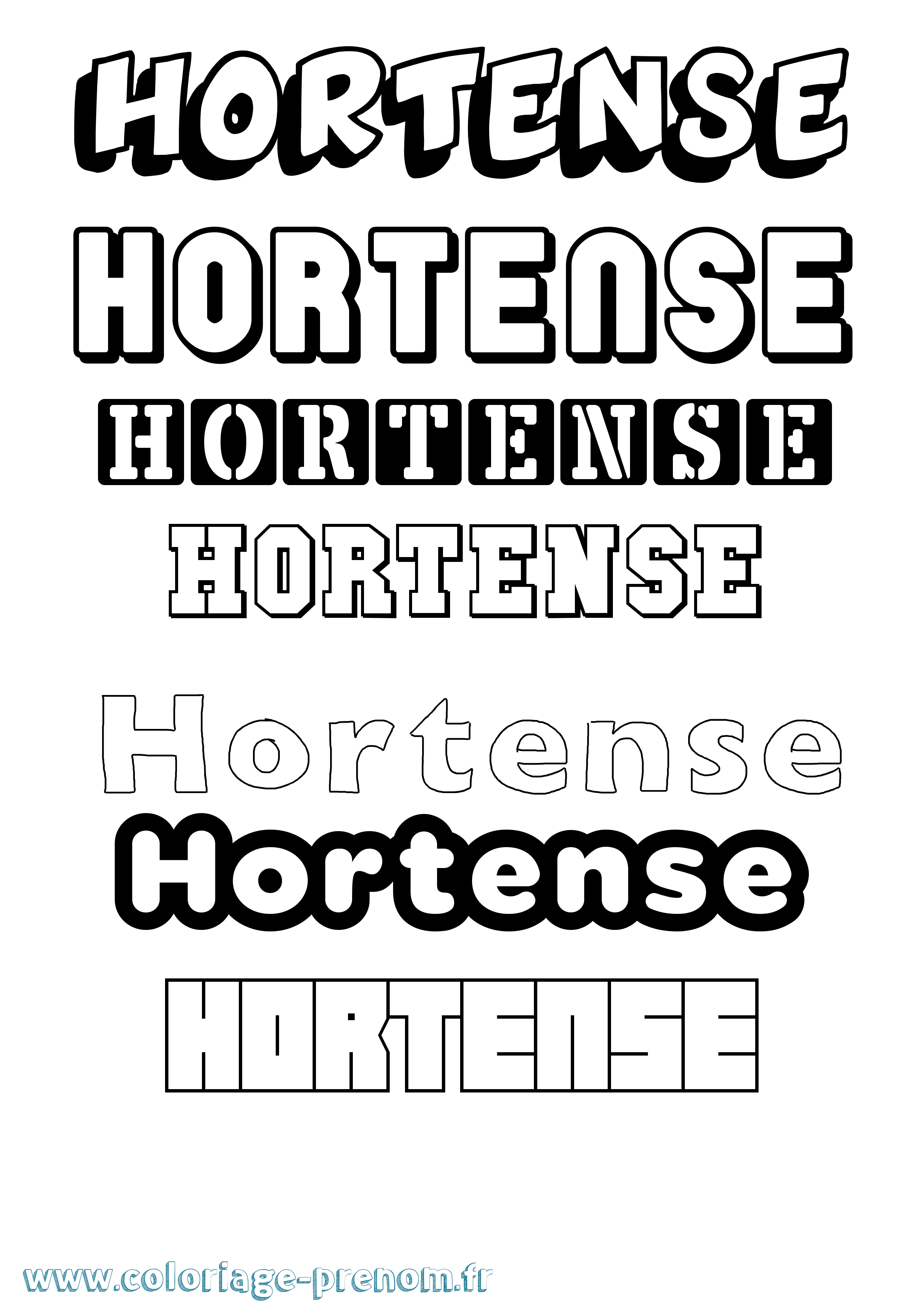 Coloriage Hortense Coloriage prénom Hortense