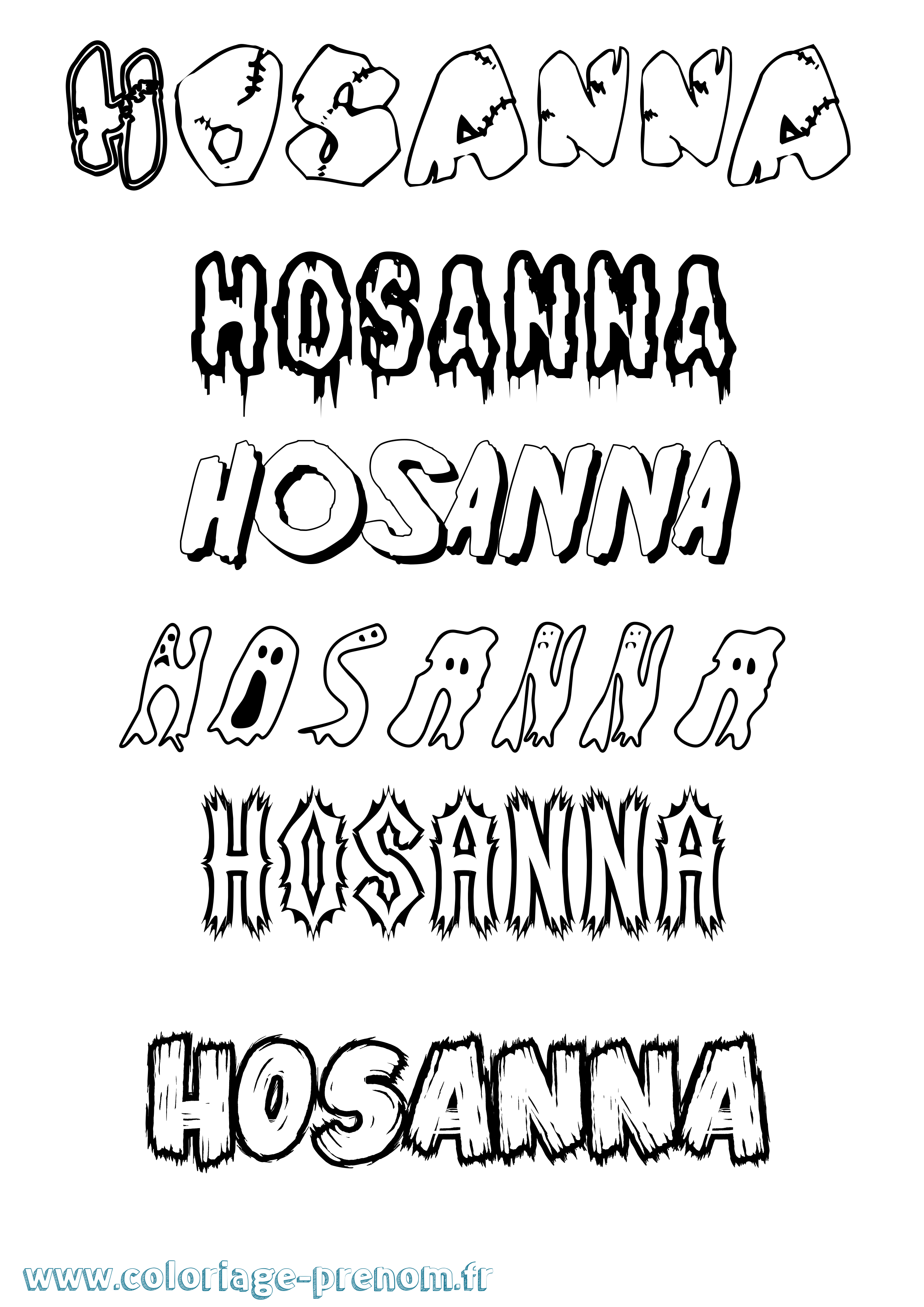 Coloriage prénom Hosanna Frisson