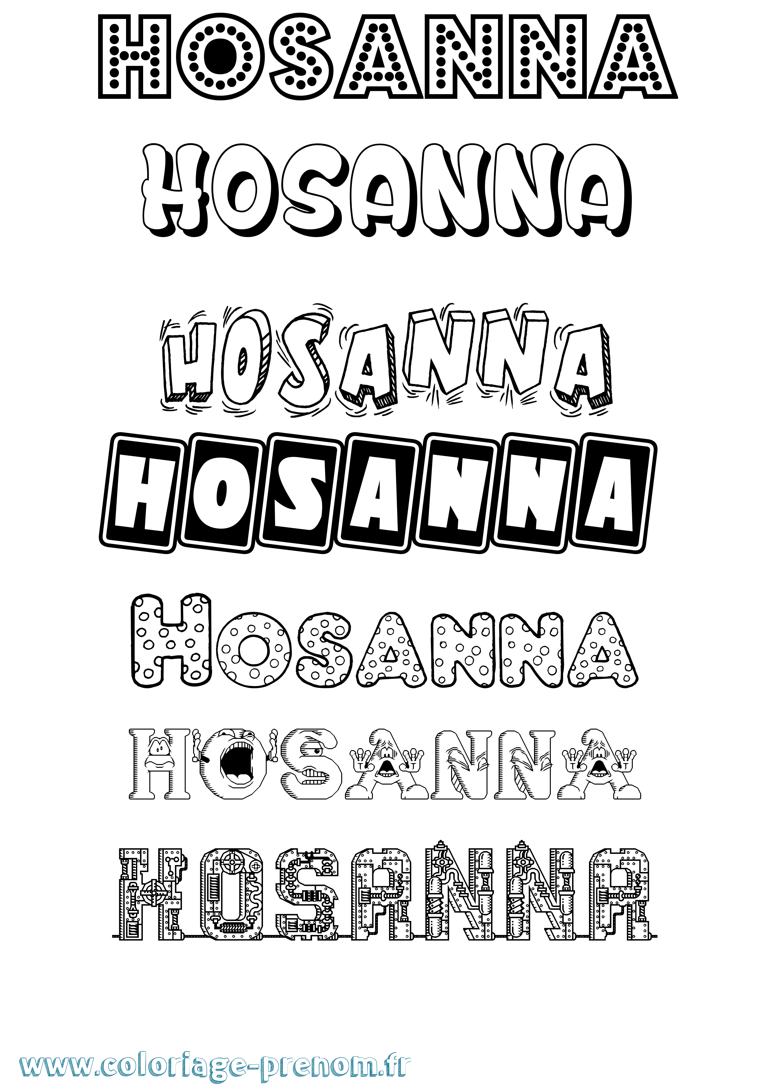 Coloriage Hosanna Fun Coloriage prénom Hosanna Fun