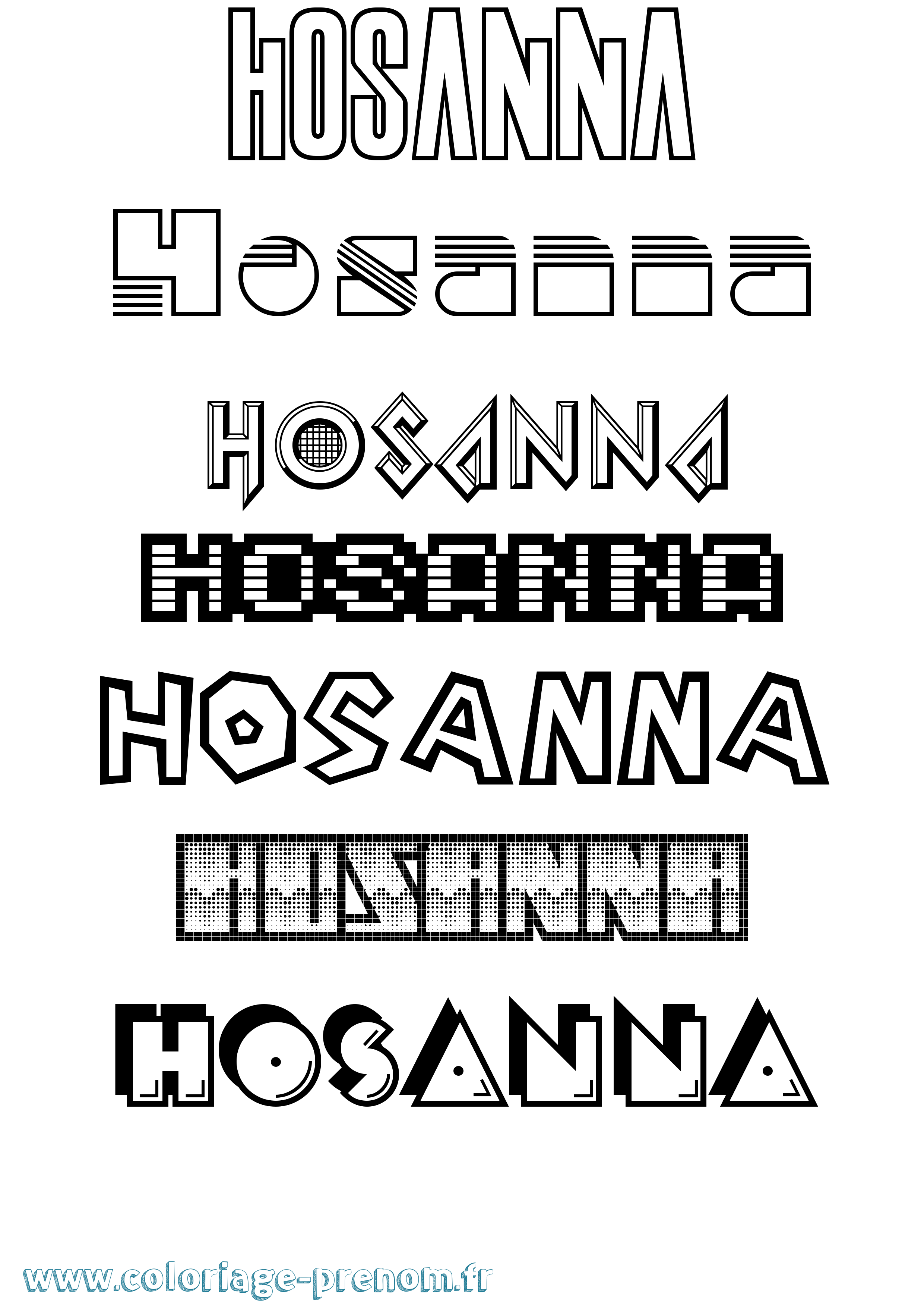 Coloriage prénom Hosanna Jeux Vidéos