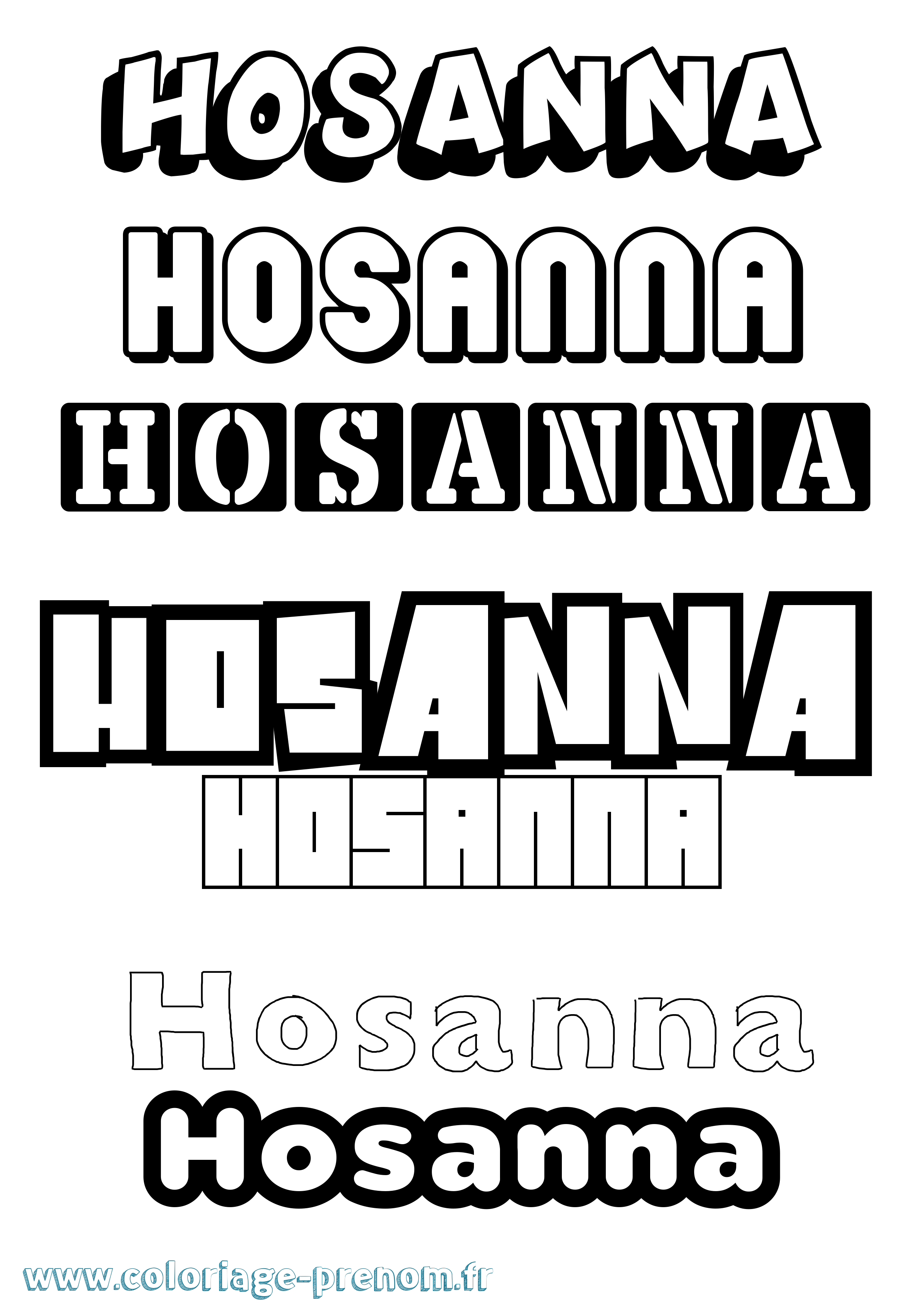 Coloriage prénom Hosanna Simple