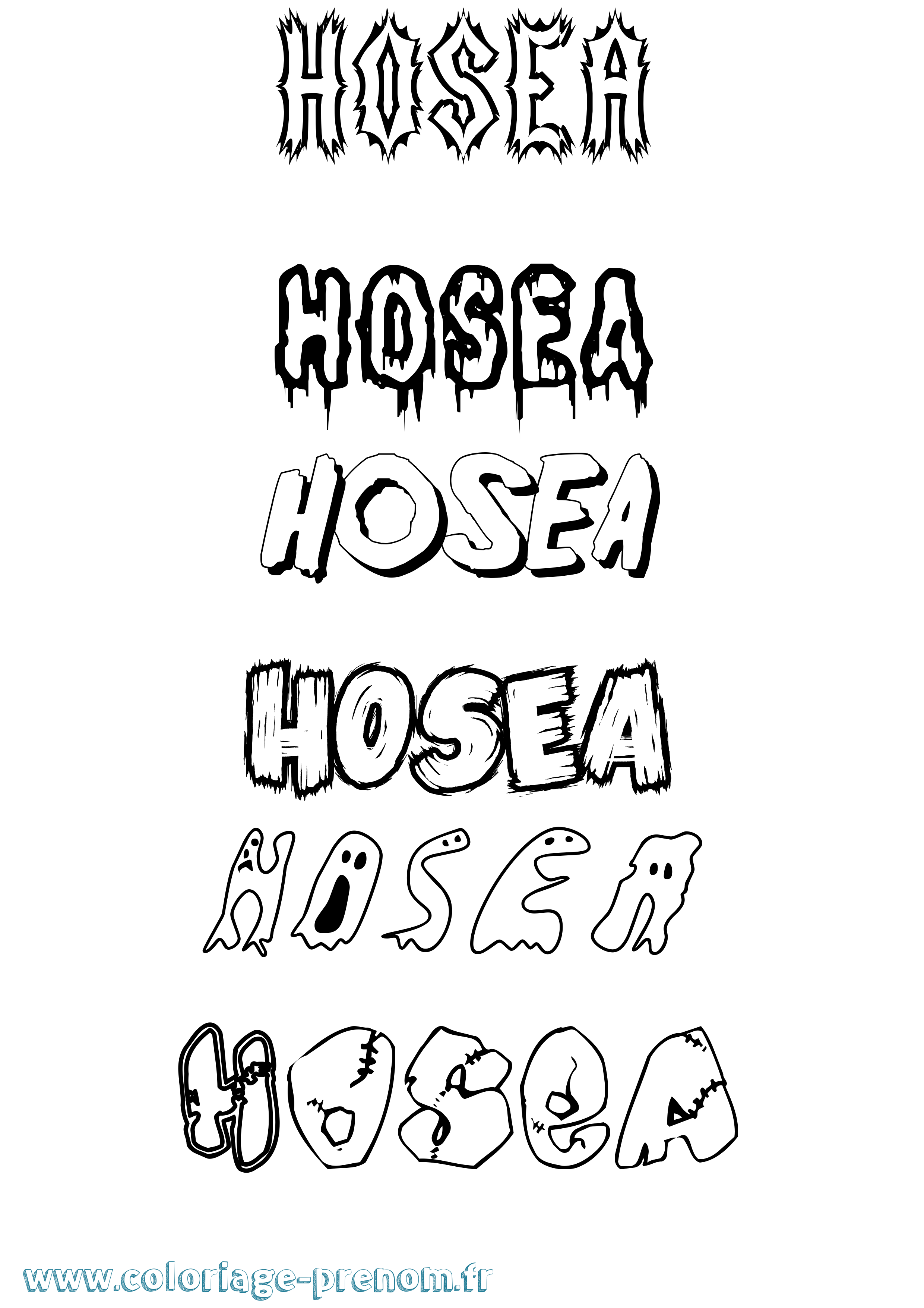 Coloriage prénom Hosea Frisson