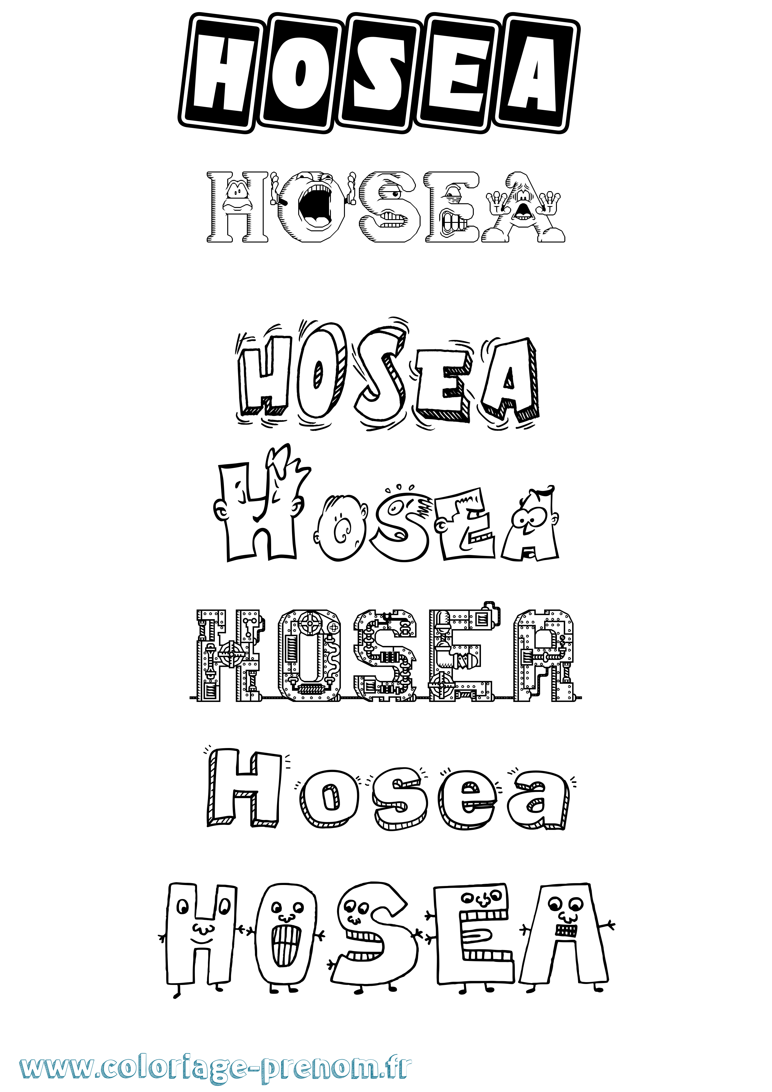 Coloriage prénom Hosea Fun