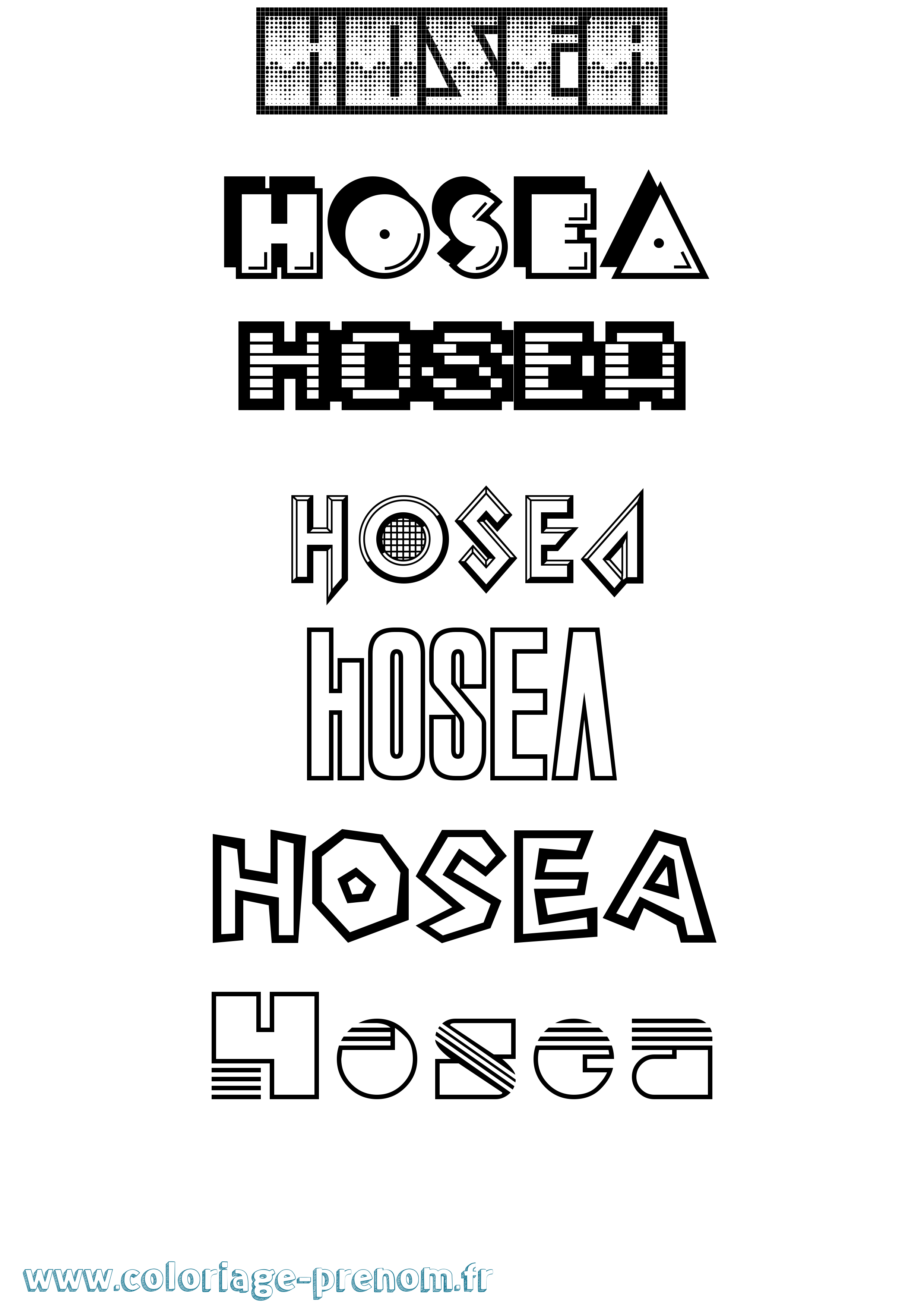 Coloriage prénom Hosea Jeux Vidéos