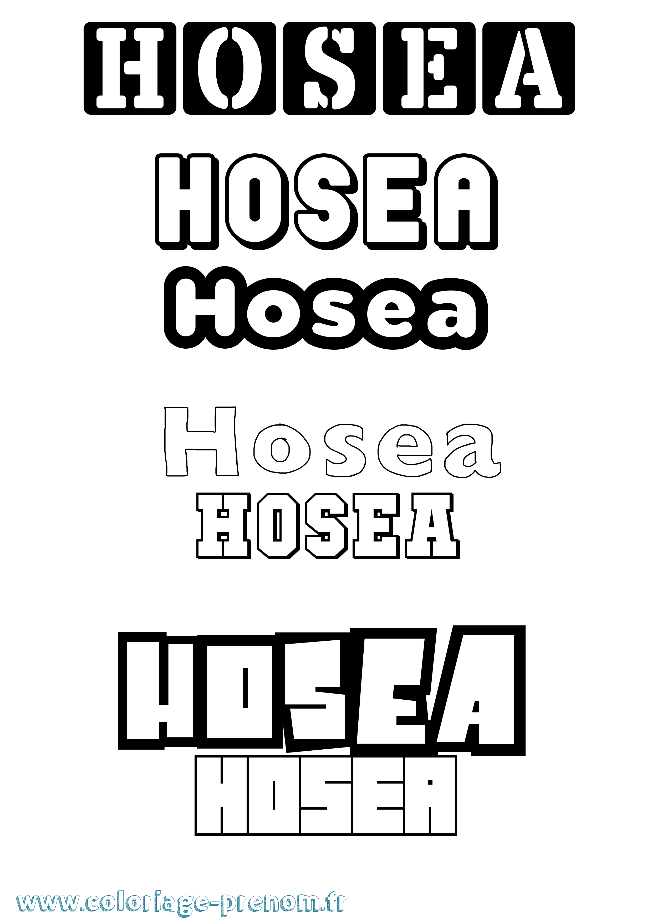 Coloriage prénom Hosea Simple