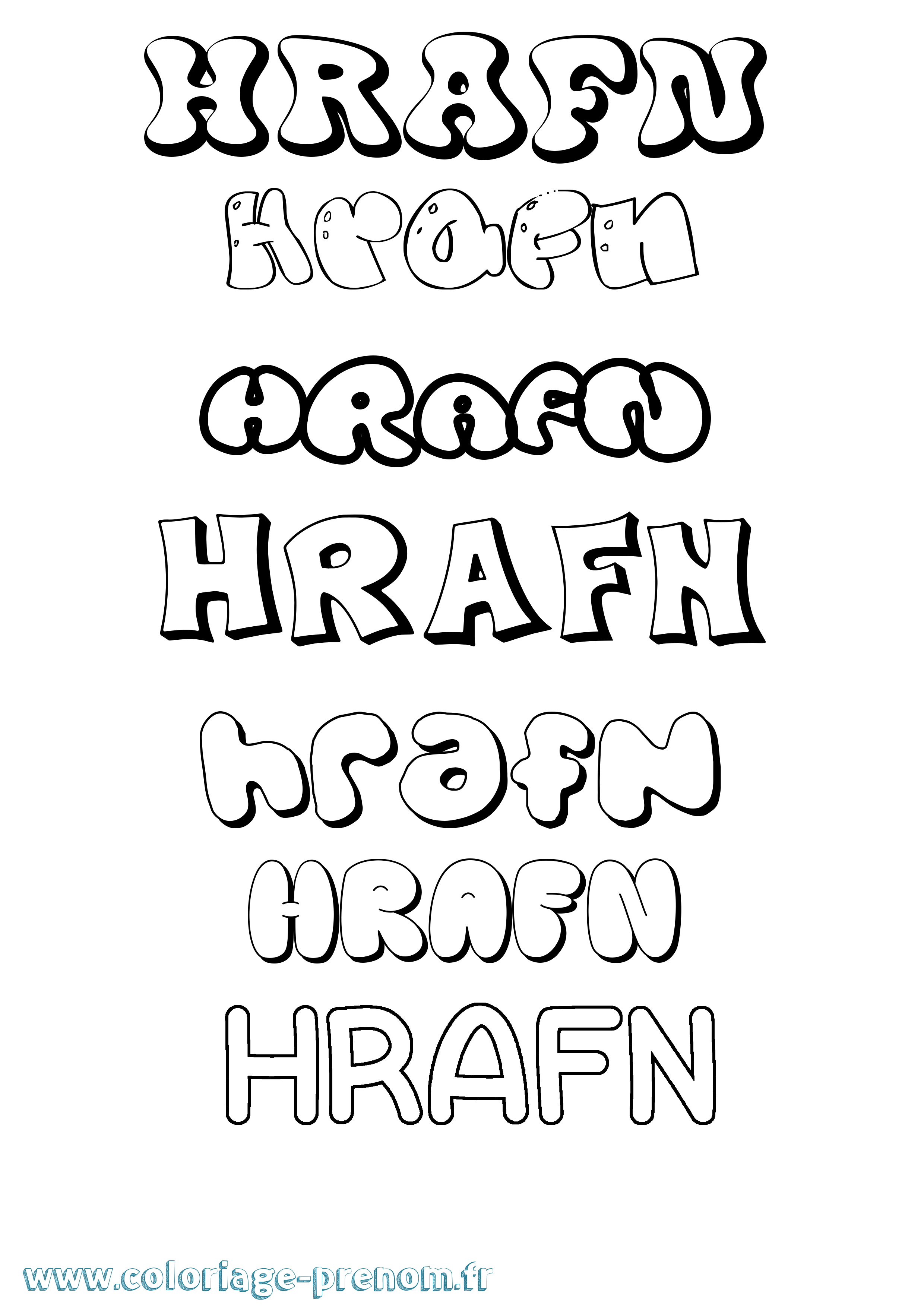 Coloriage Hrafn Bubble Coloriage prénom Hrafn Bubble