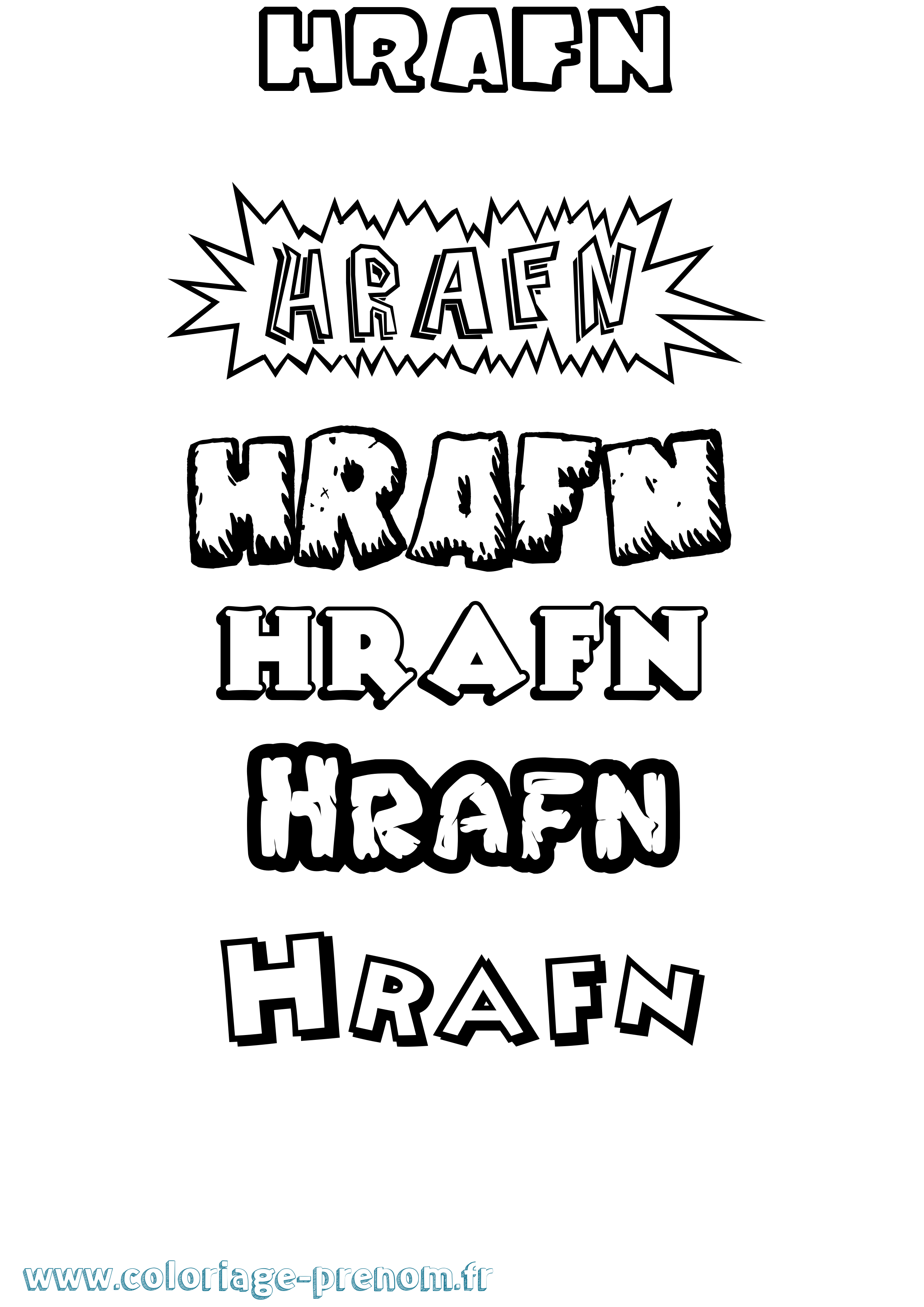 Coloriage prénom Hrafn Dessin Animé