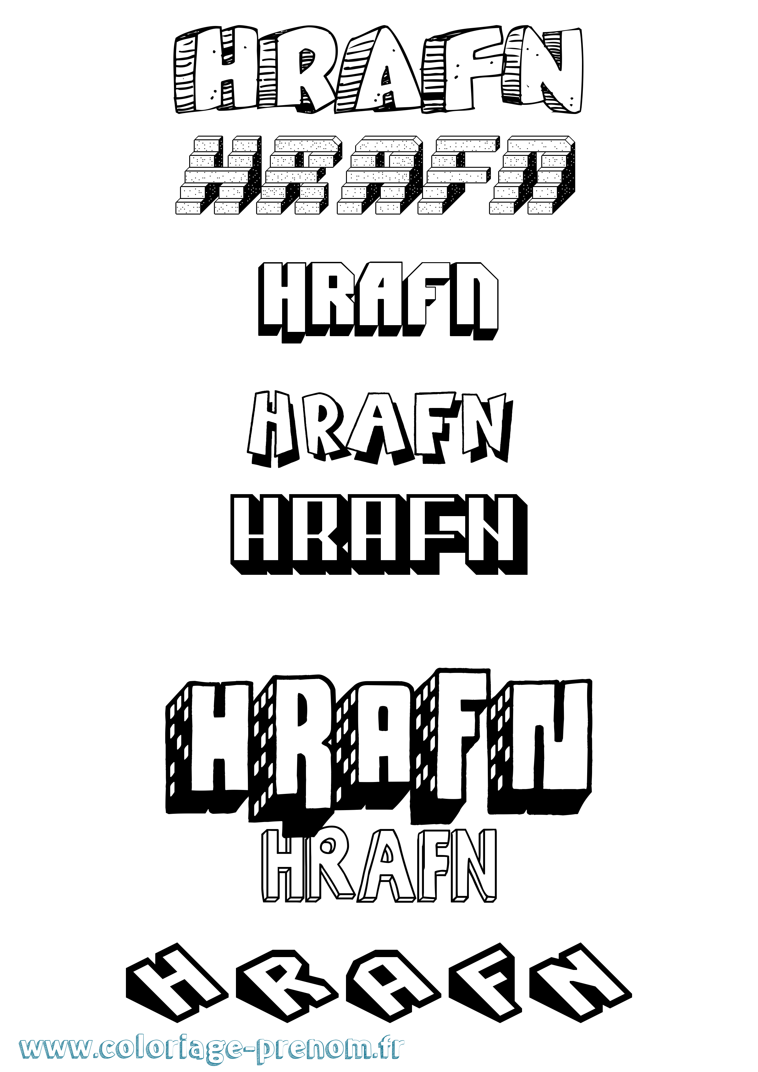 Coloriage Hrafn Effet 3D Coloriage prénom Hrafn Effet 3D