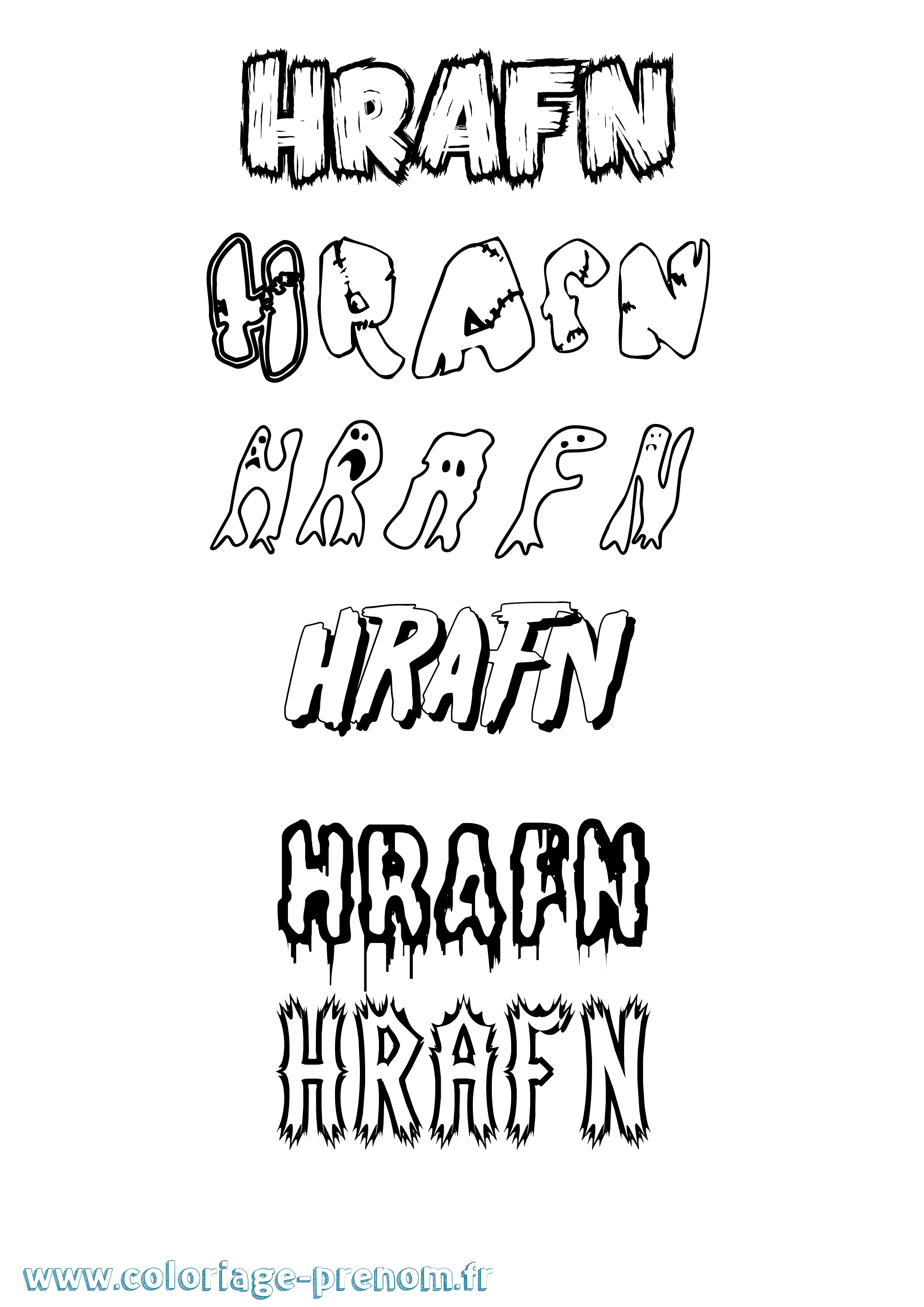 Coloriage Hrafn Frisson Coloriage prénom Hrafn Frisson