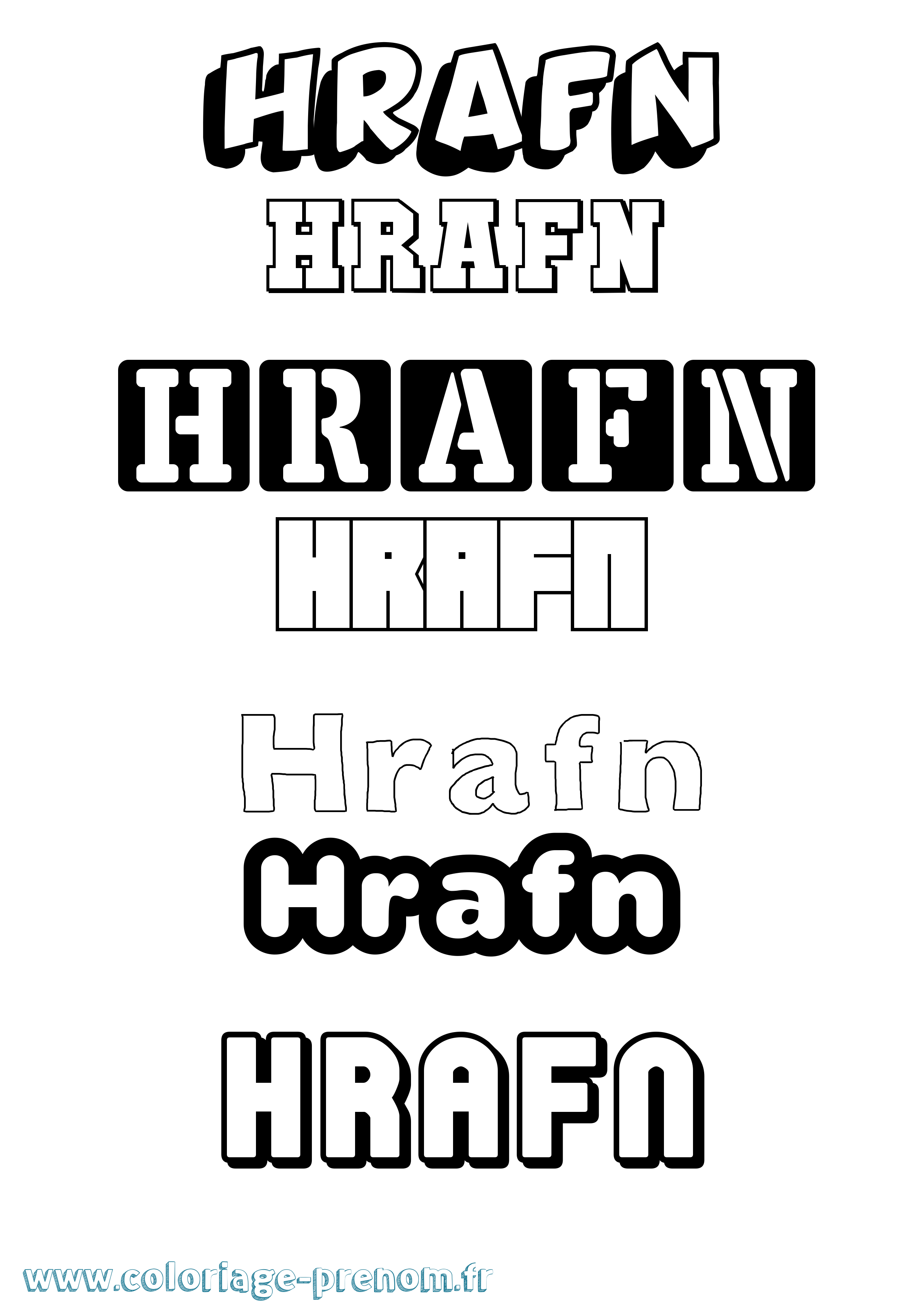 Coloriage Hrafn Simple Coloriage prénom Hrafn Simple