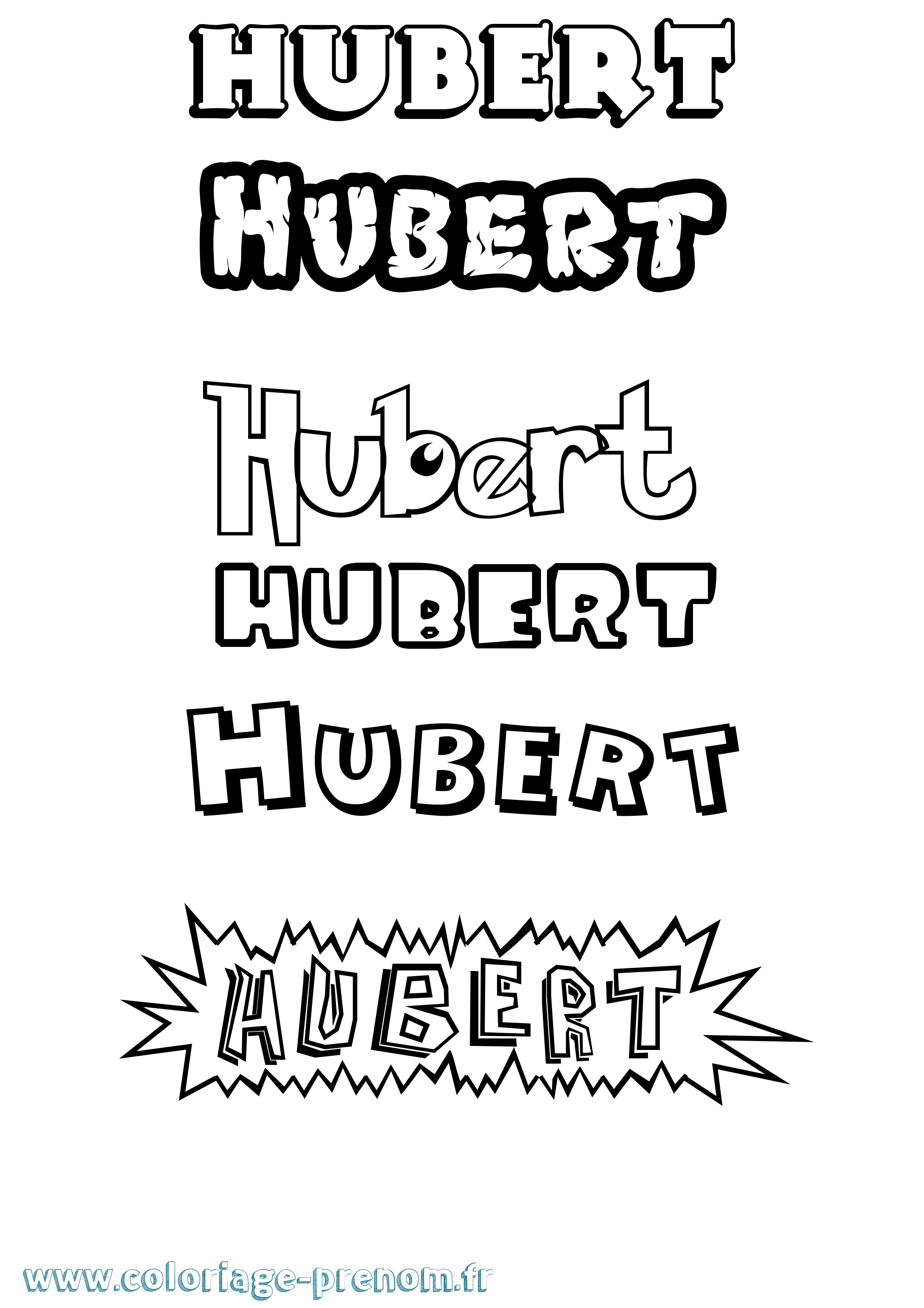 Coloriage prénom Hubert