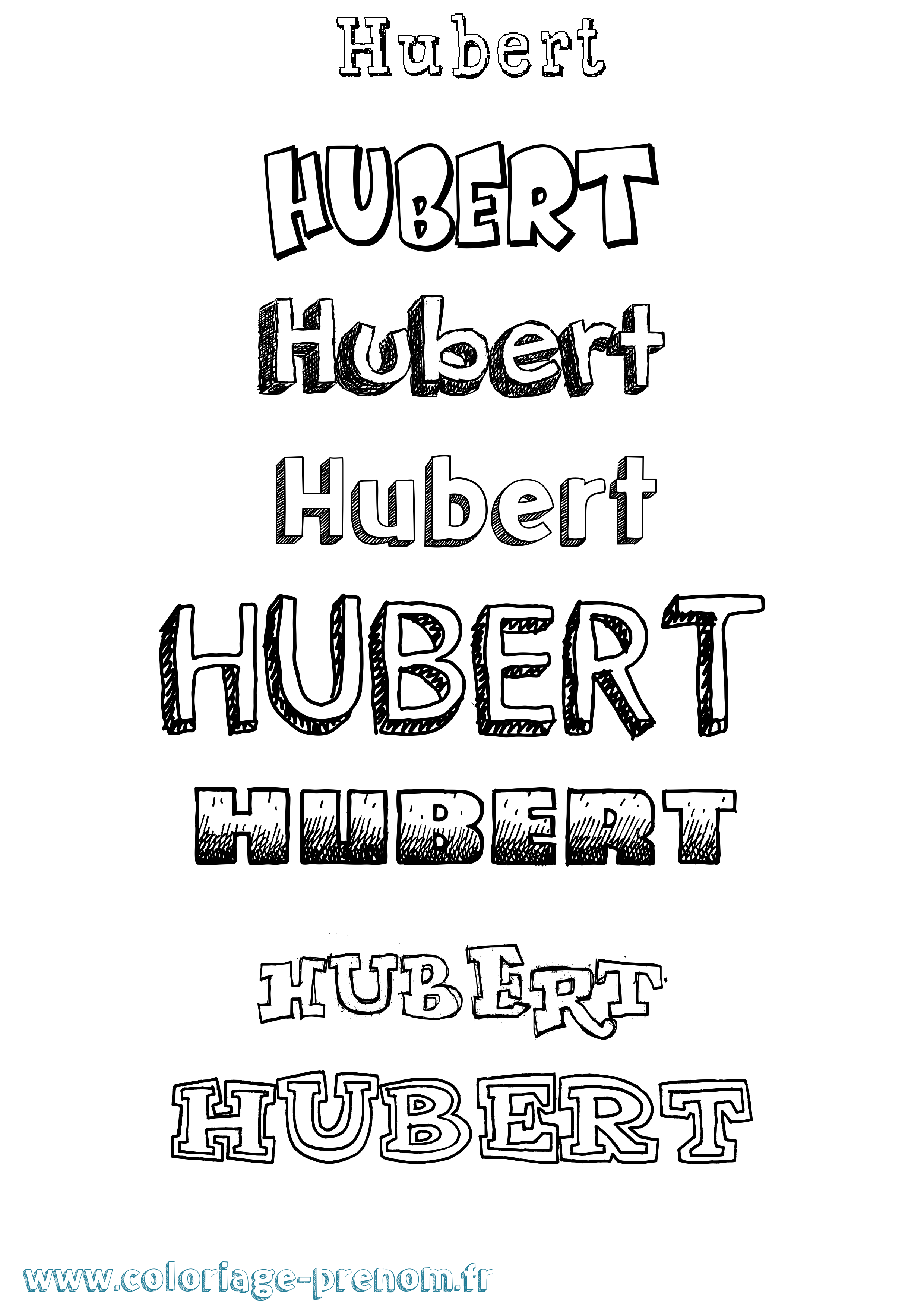 Coloriage prénom Hubert Dessiné
