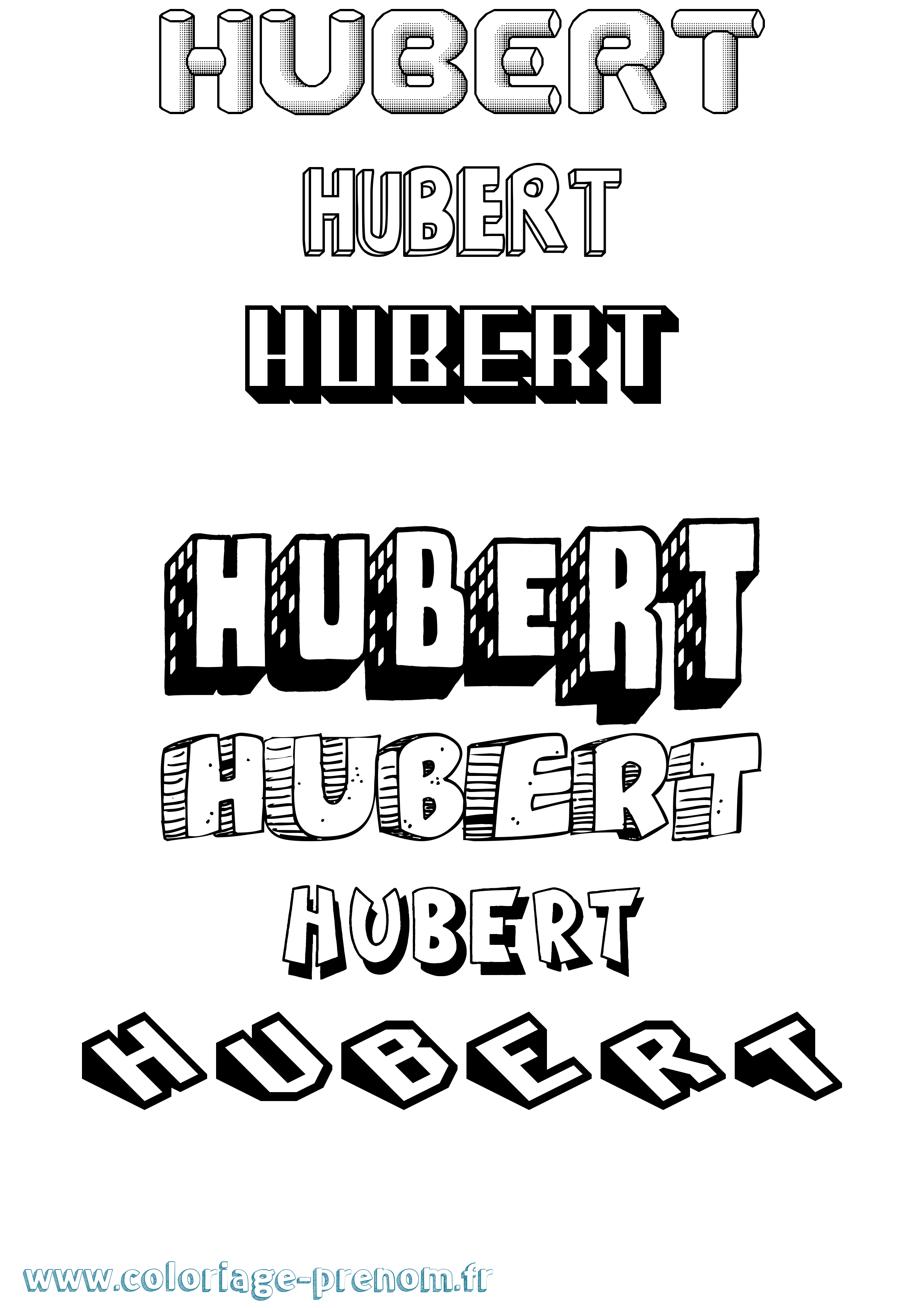 Coloriage prénom Hubert Effet 3D