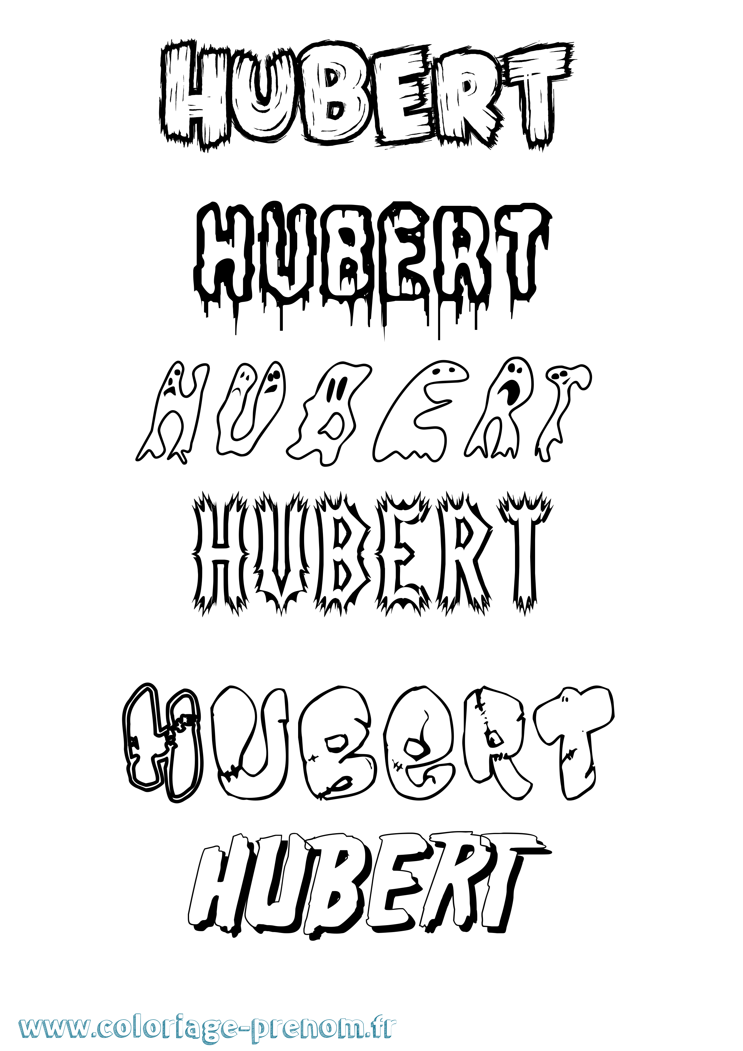 Coloriage prénom Hubert Frisson