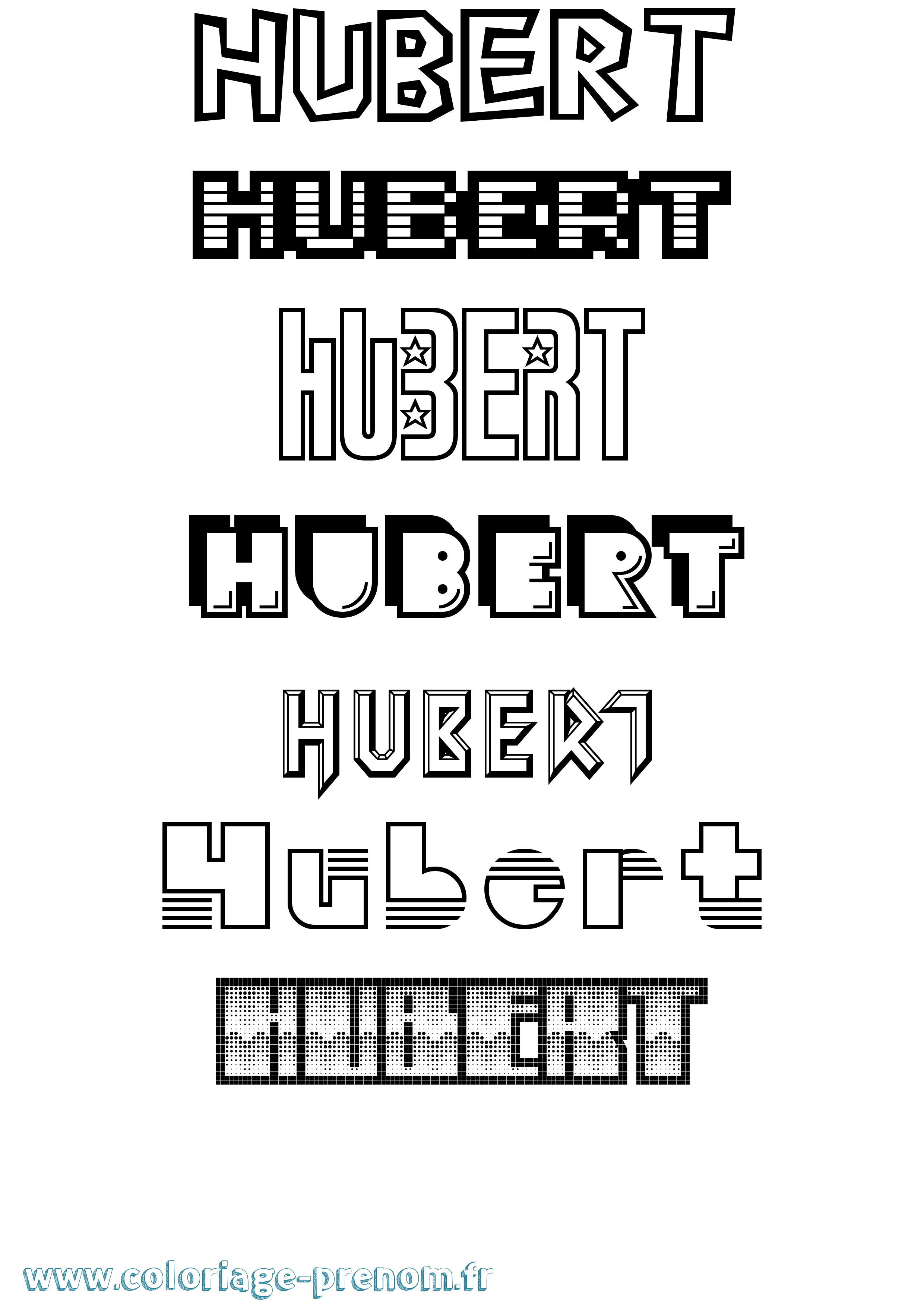 Coloriage prénom Hubert Jeux Vidéos