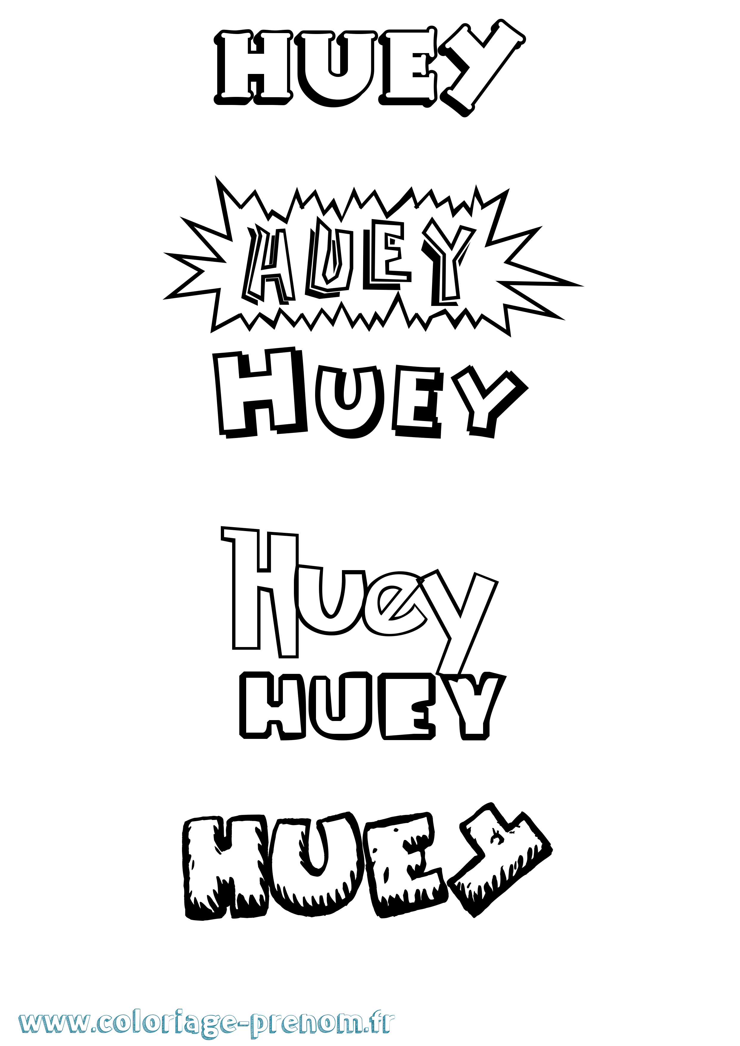 Coloriage Huey Dessin Animé Coloriage prénom Huey Dessin Animé