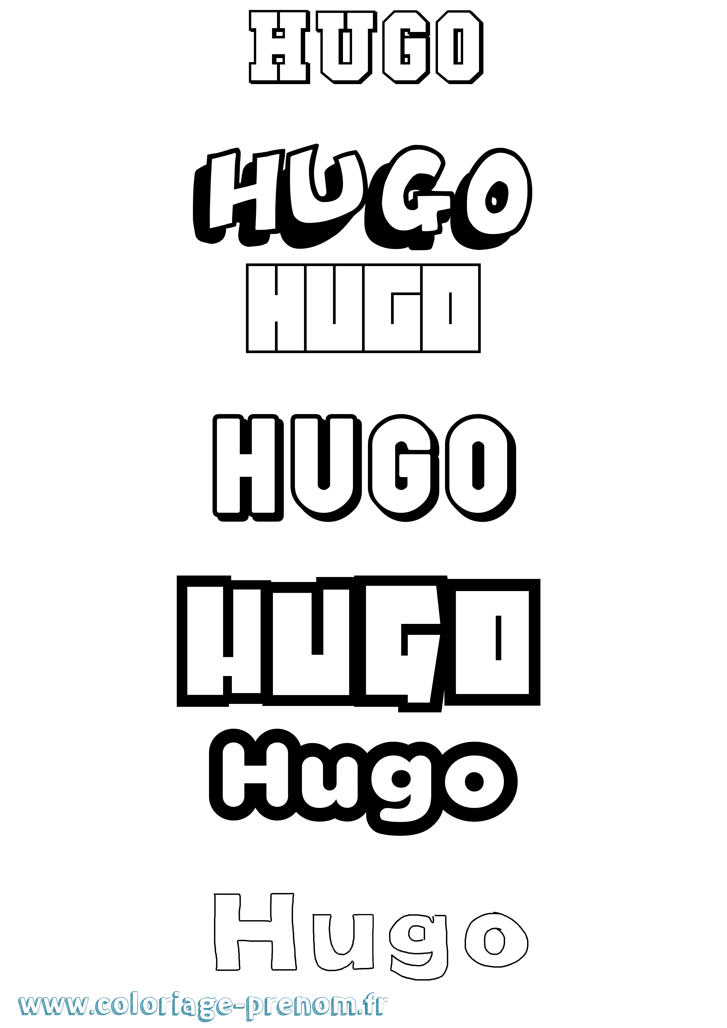 Coloriage prénom Hugo Simple