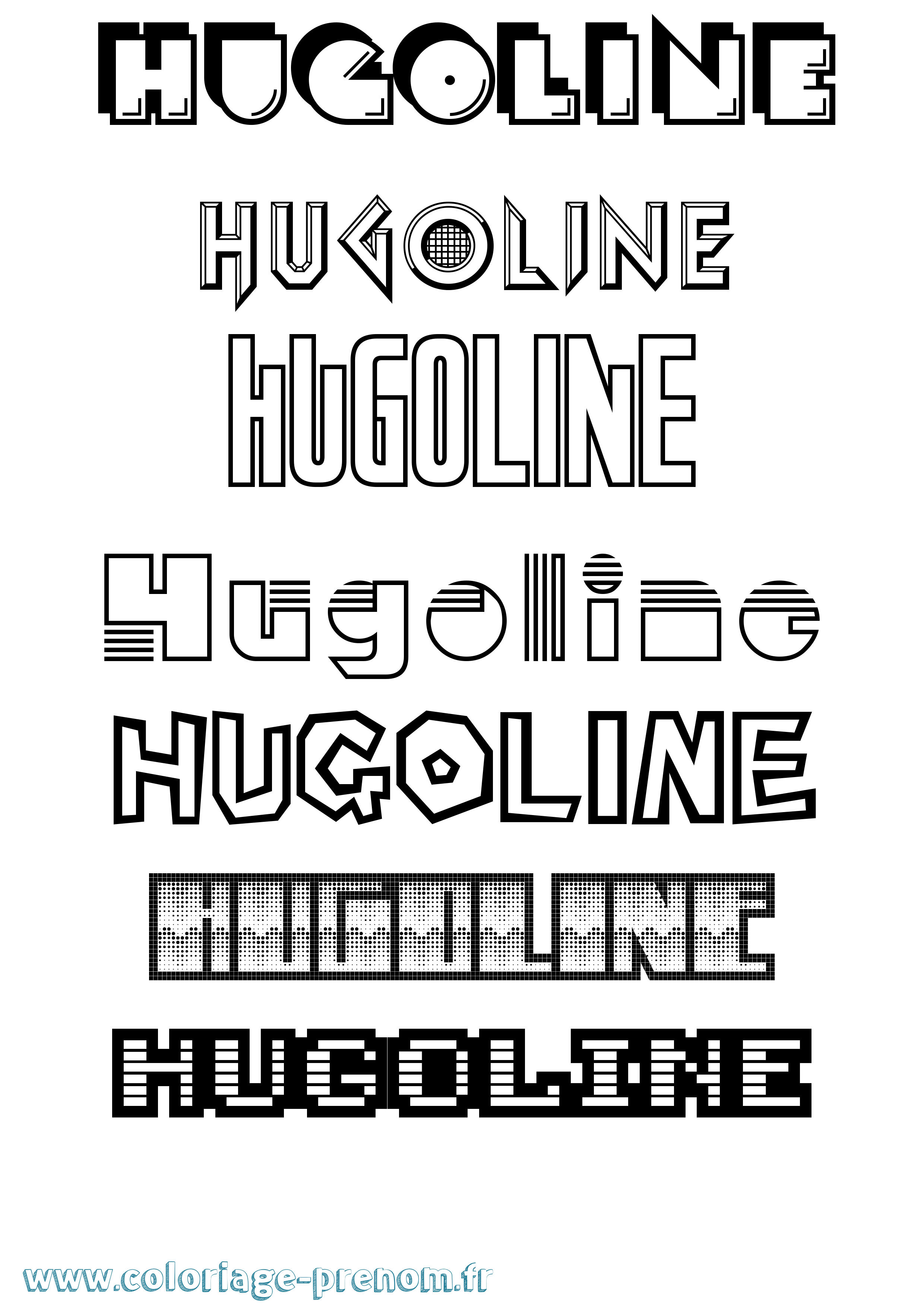 Coloriage prénom Hugoline Jeux Vidéos